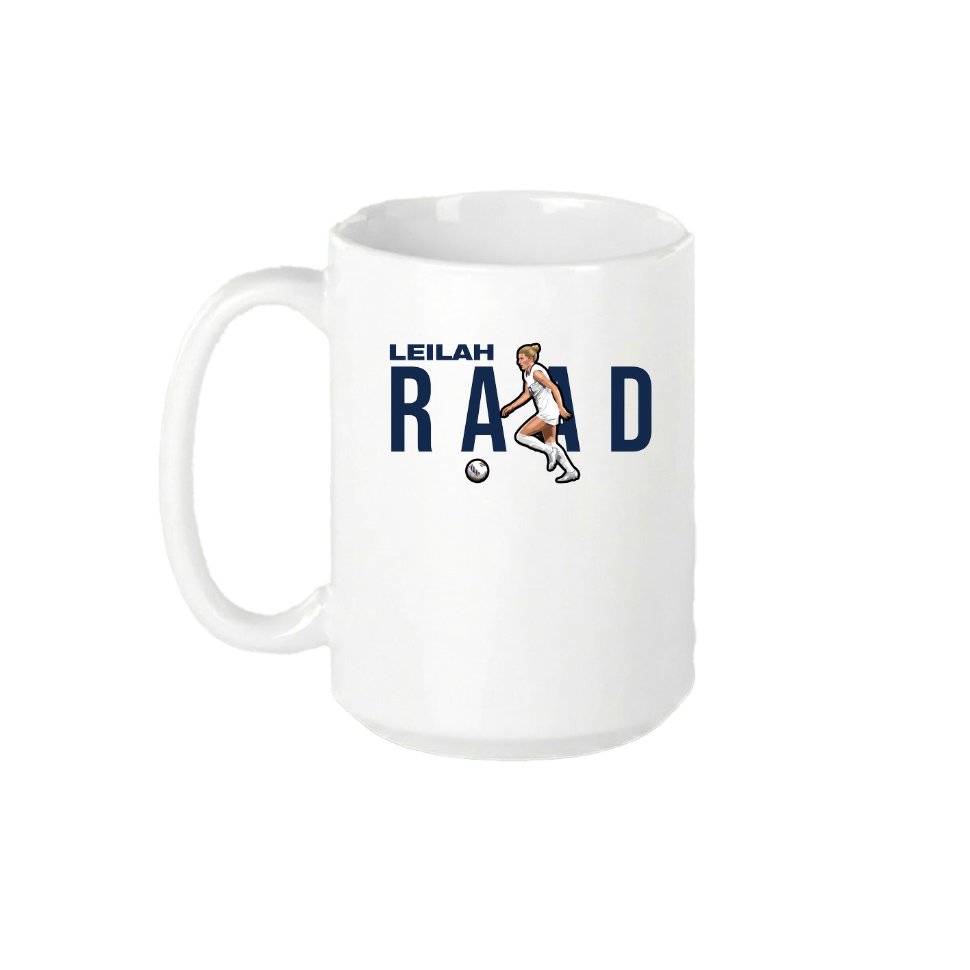 15oz Coffee Mug — Player Name in White