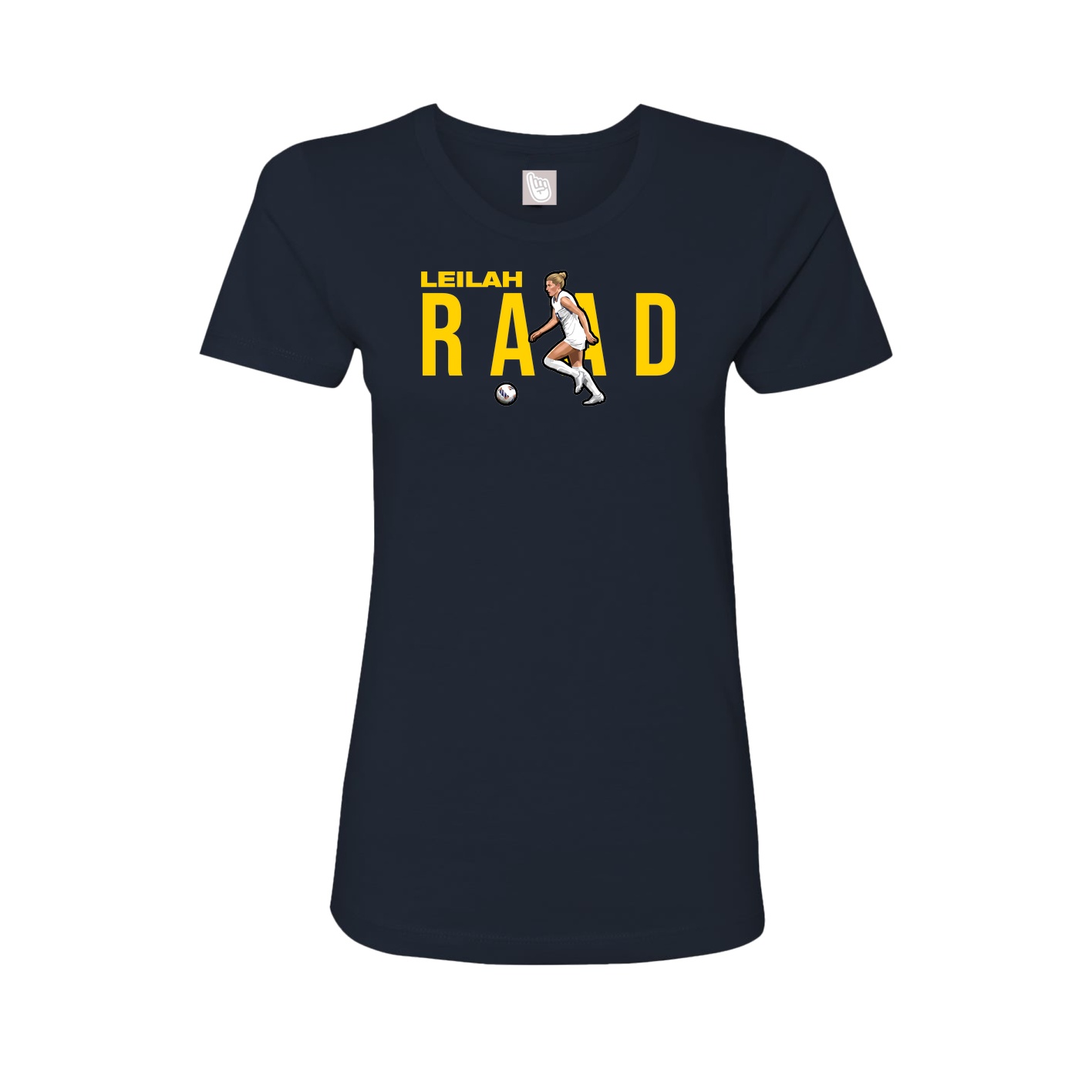 Fitted Women's Tee — Player Name in Navy