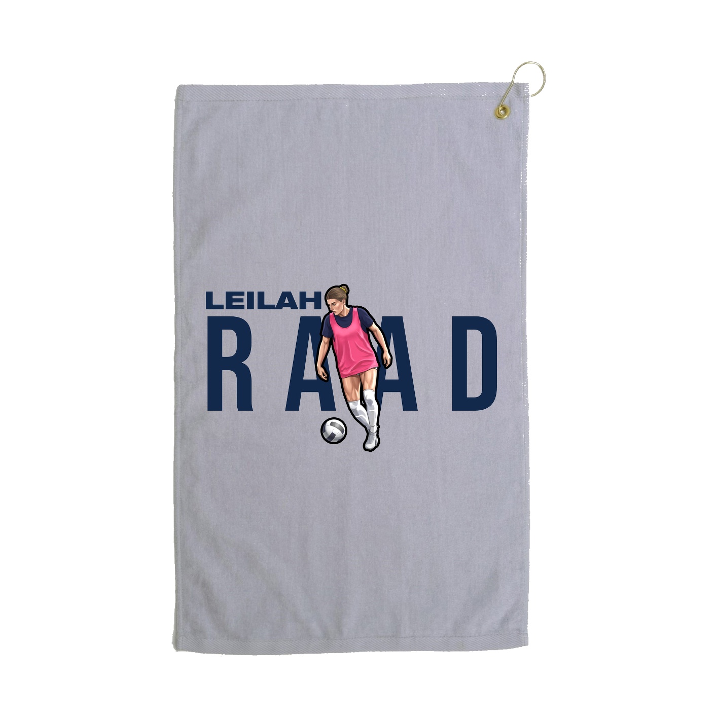 Golf Towel — Player Name in Grey