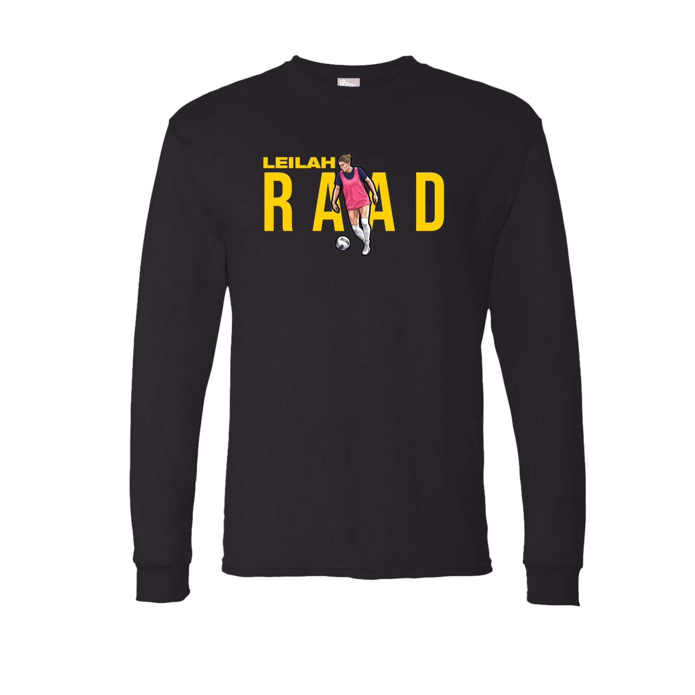 Long Sleeve Tee — Player Name in Black
