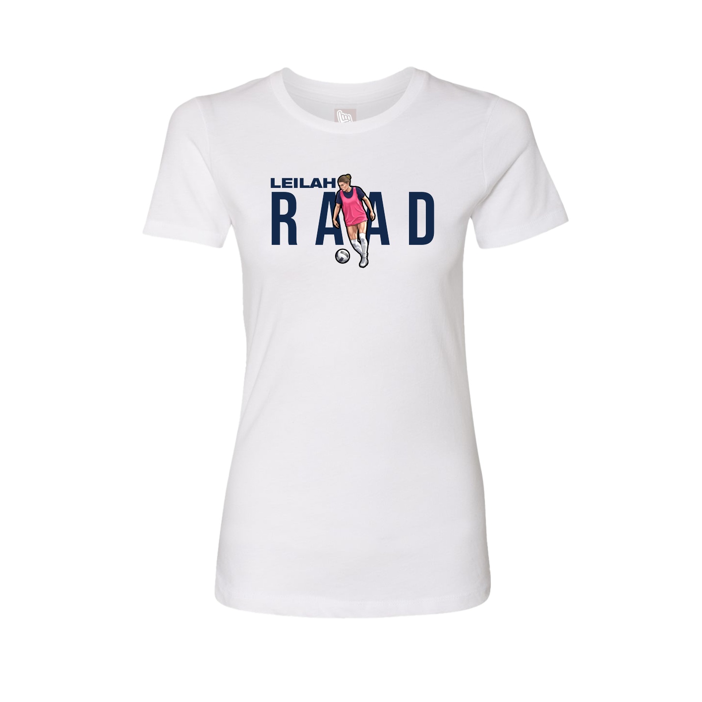 Fitted Women's Tee — Player Name in White