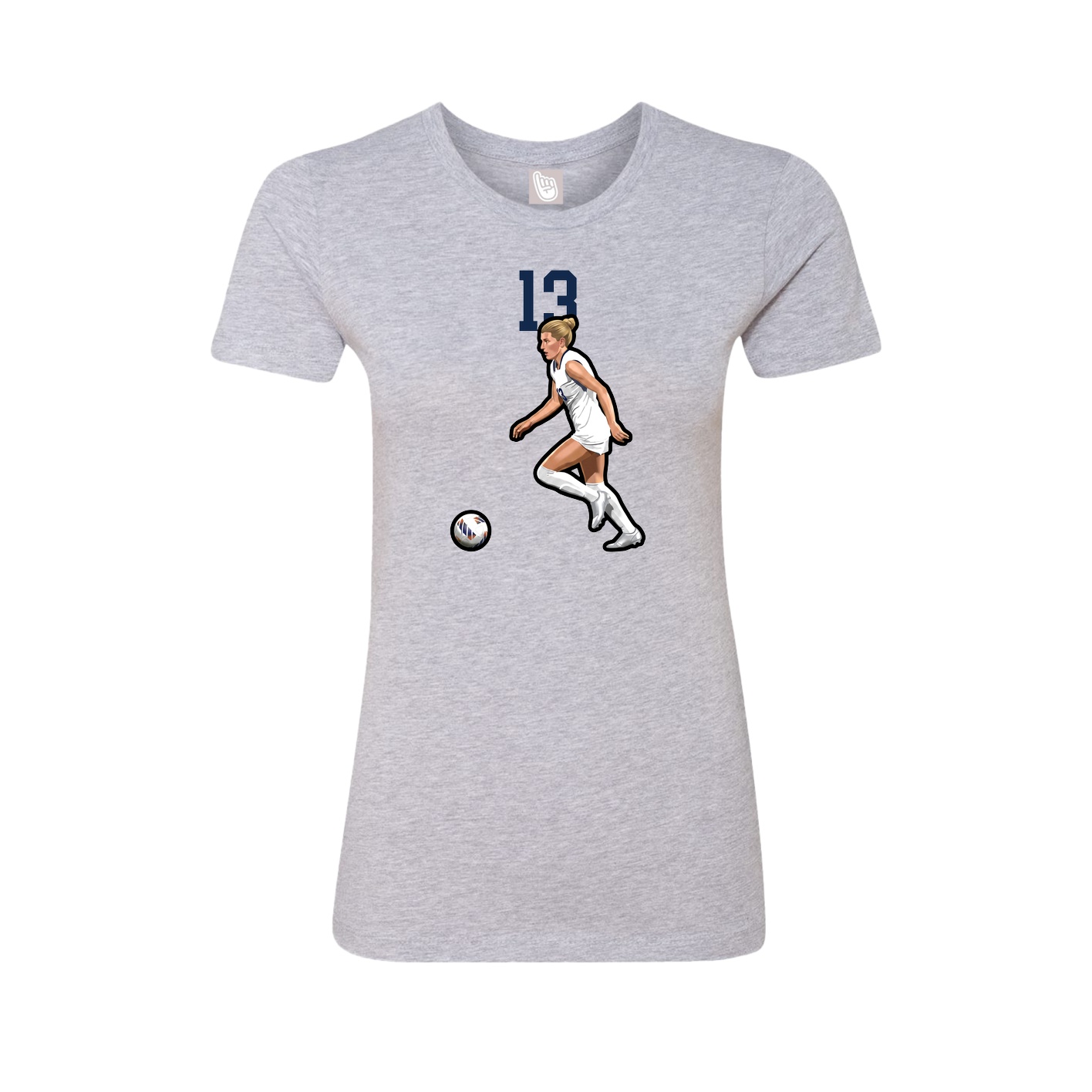 Fitted Women's Tee — Number Top in Grey
