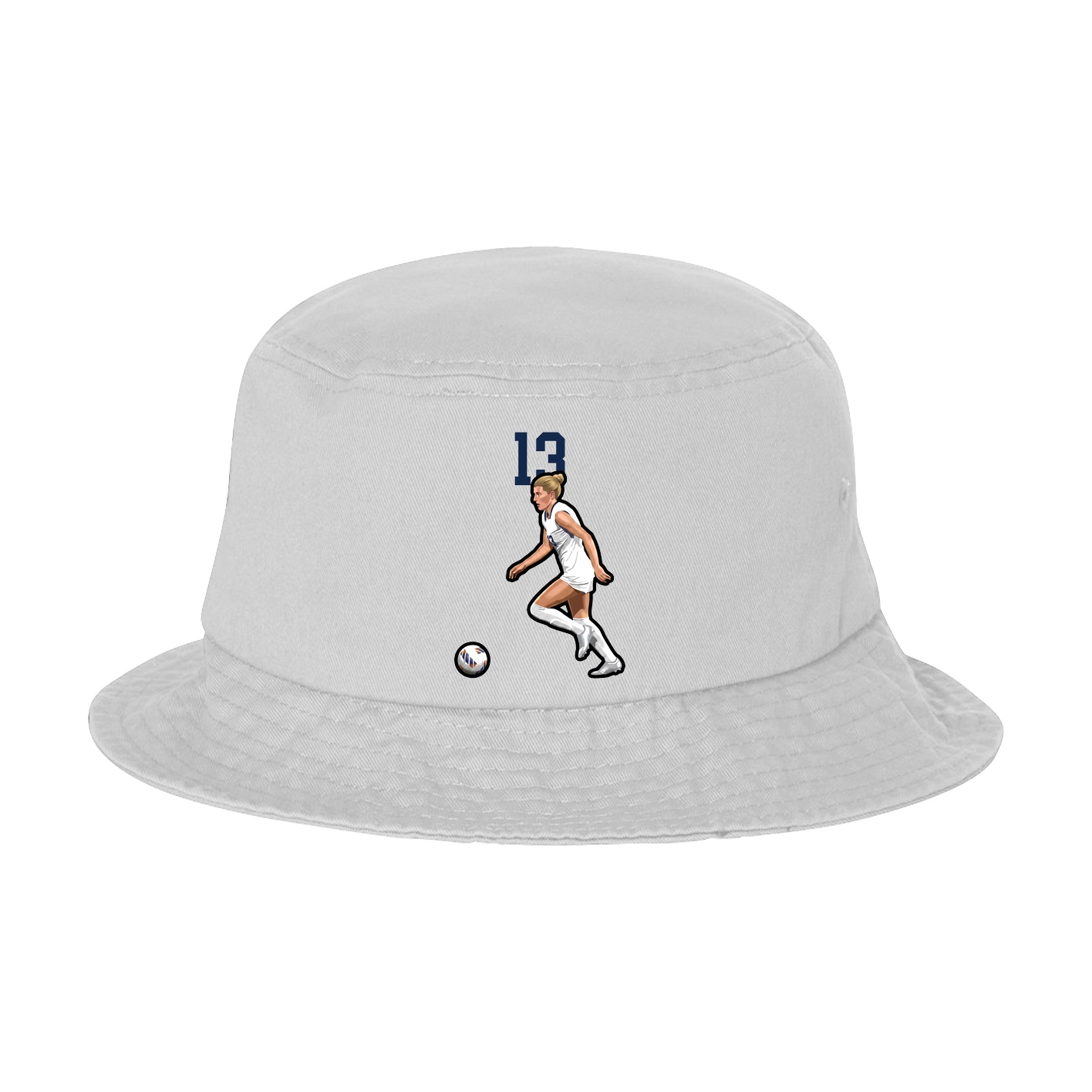 Bucket Cap — Number Top in White