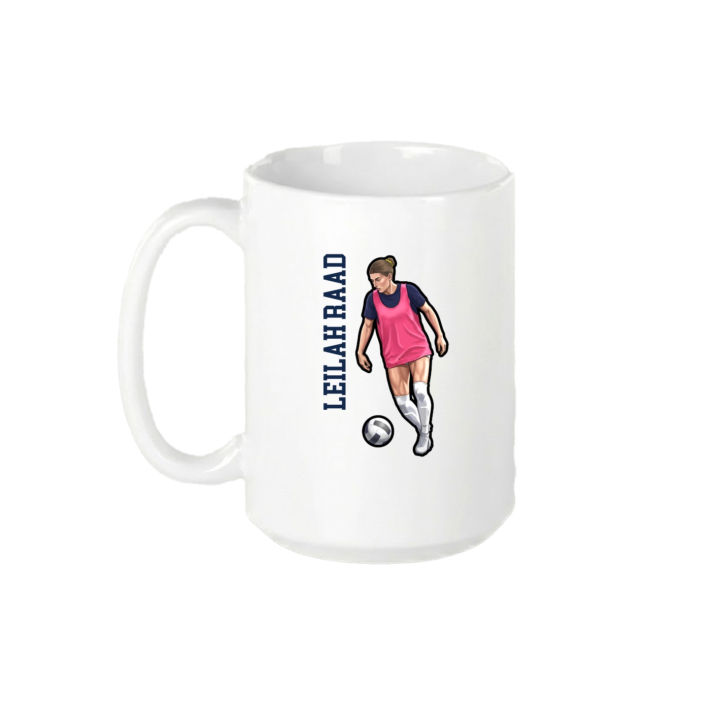 15oz Coffee Mug — Name Vertical in White
