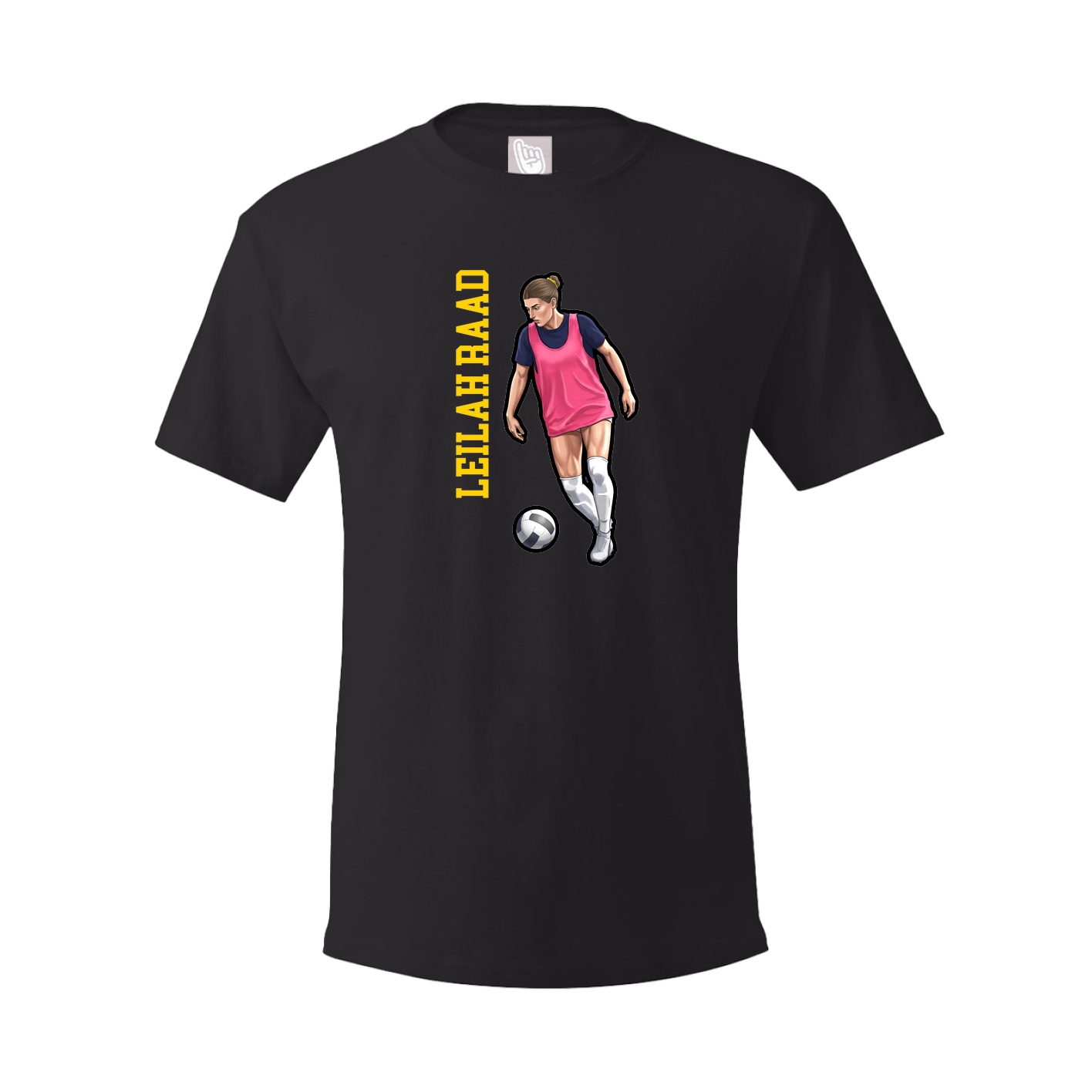 Youth Tee — Name Vertical in Black