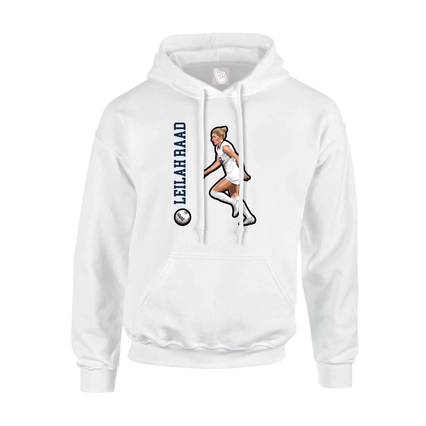 Hoodie — Name Vertical in White