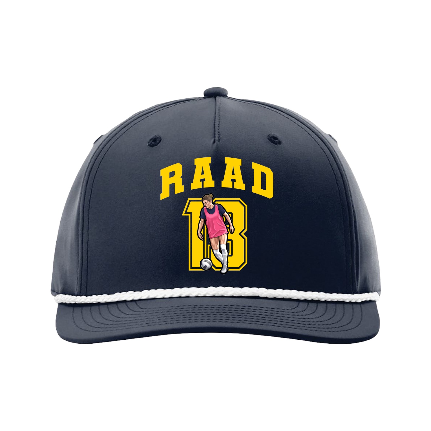 Five-Panel Classic Rope Cap — Number in Navy