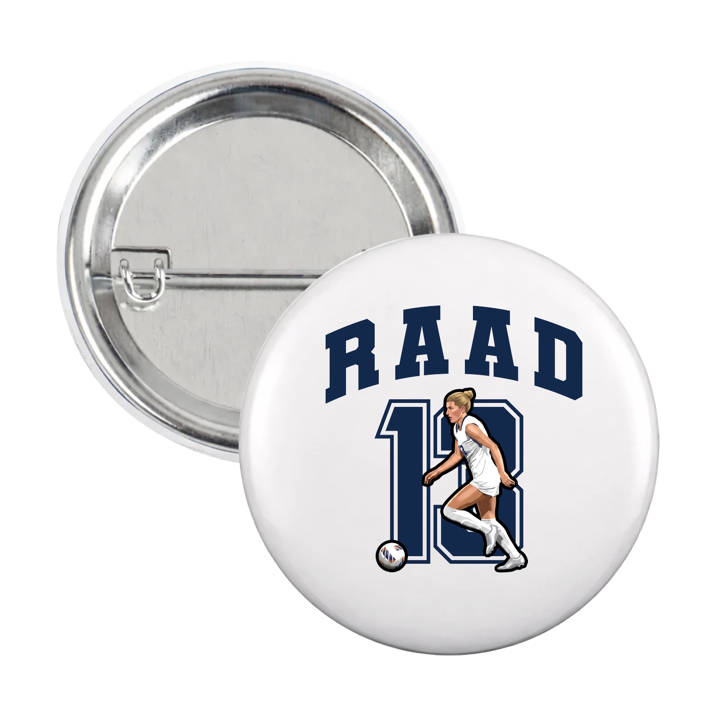 Game Day Button — Number in White