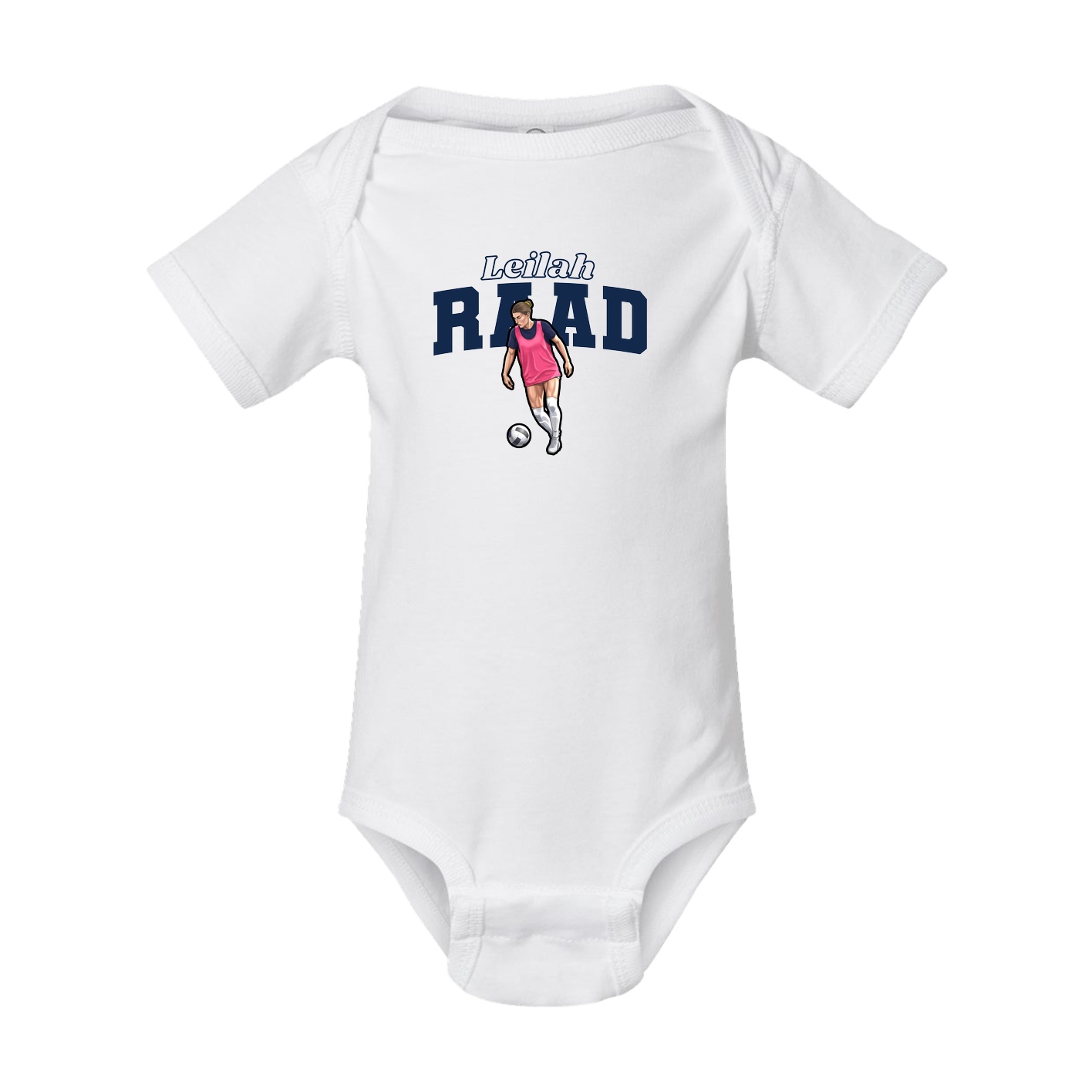 Baby Onesie — Name Arch in White