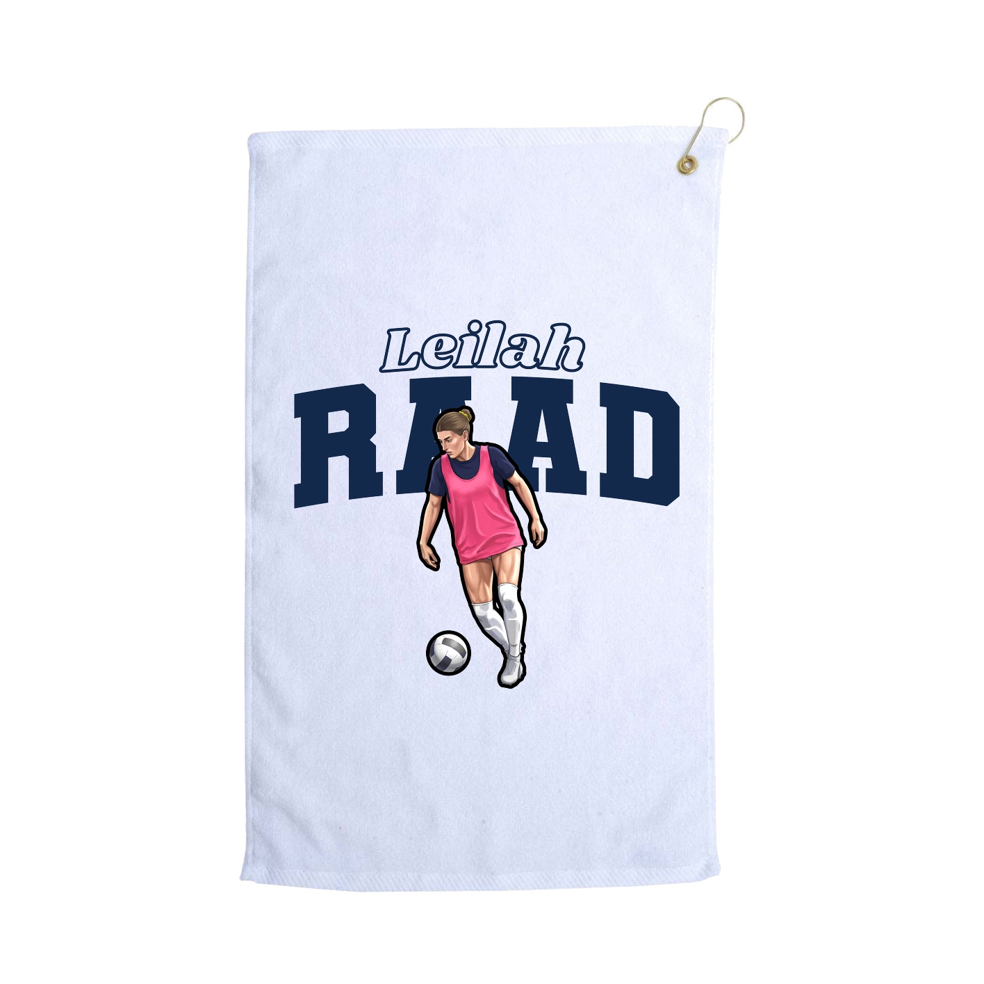 Golf Towel — Name Arch in White