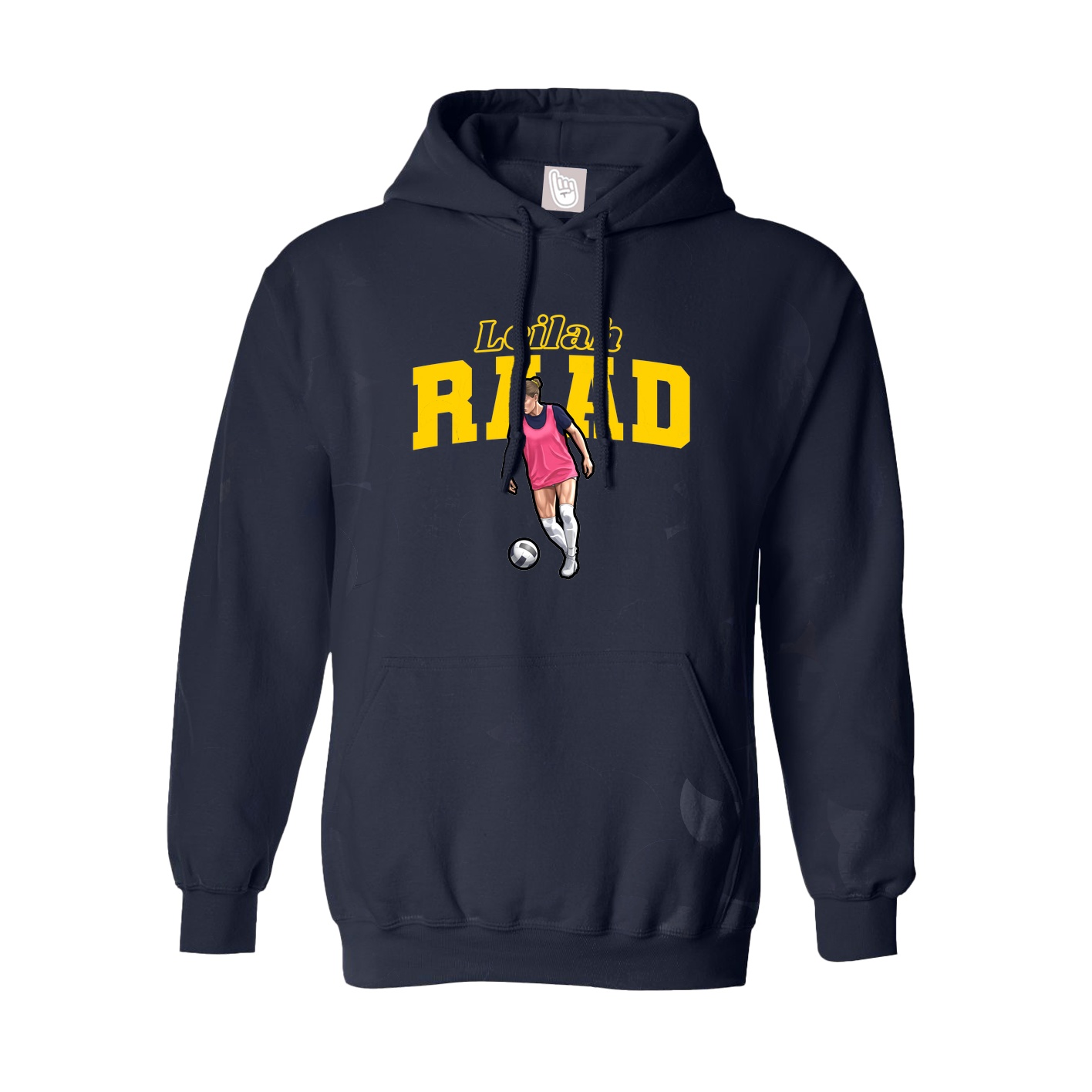 Youth Hoodie — Name Arch in Navy