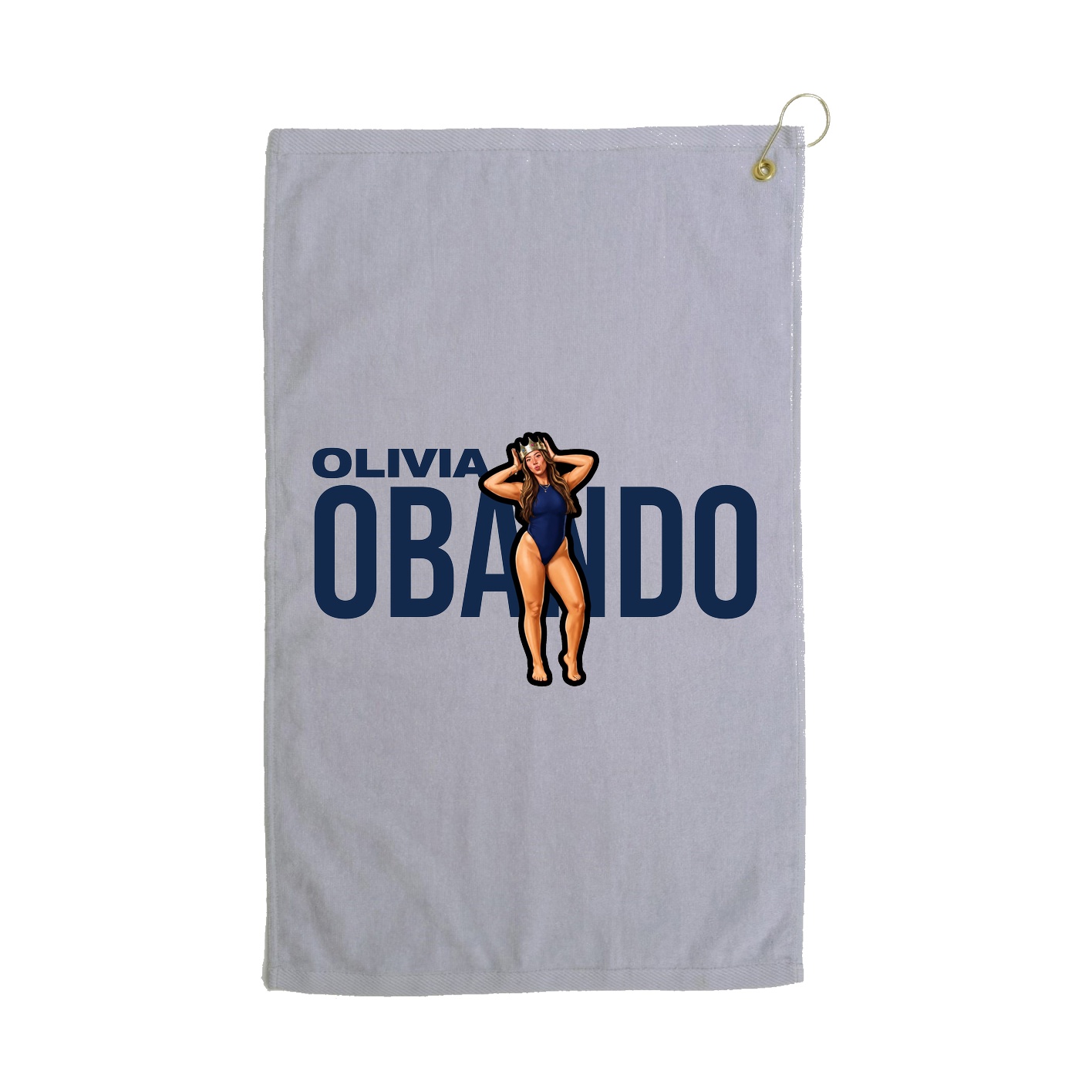 Golf Towel — Player Name in Grey