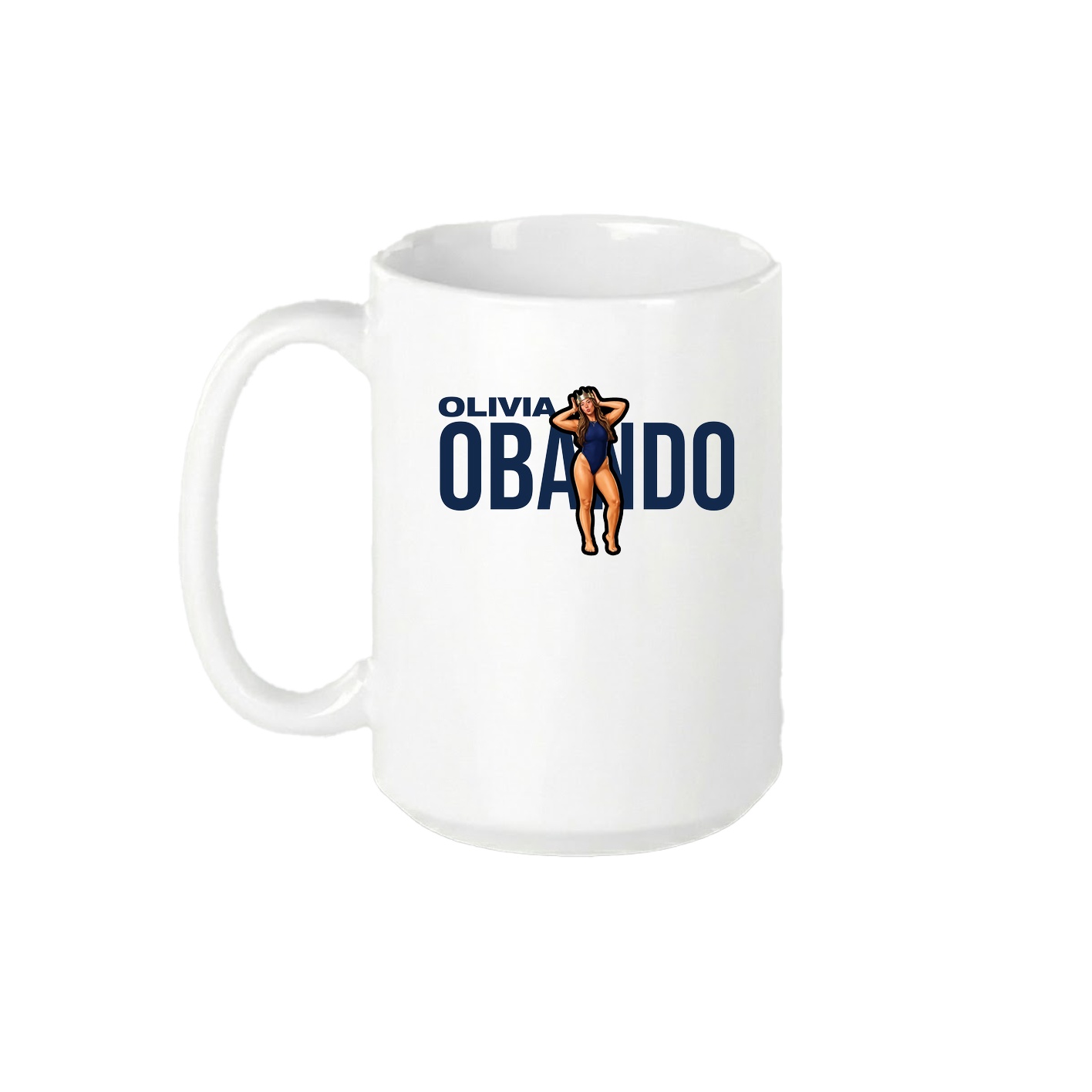 15oz Coffee Mug — Player Name in White
