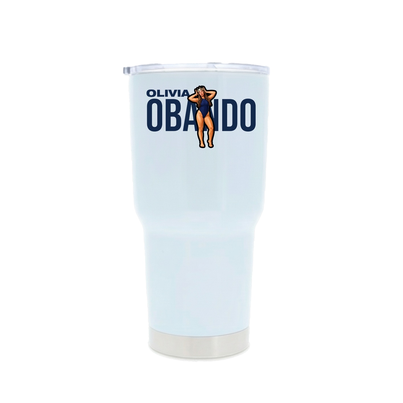 30oz Stainless Steel Tumbler — Player Name in White