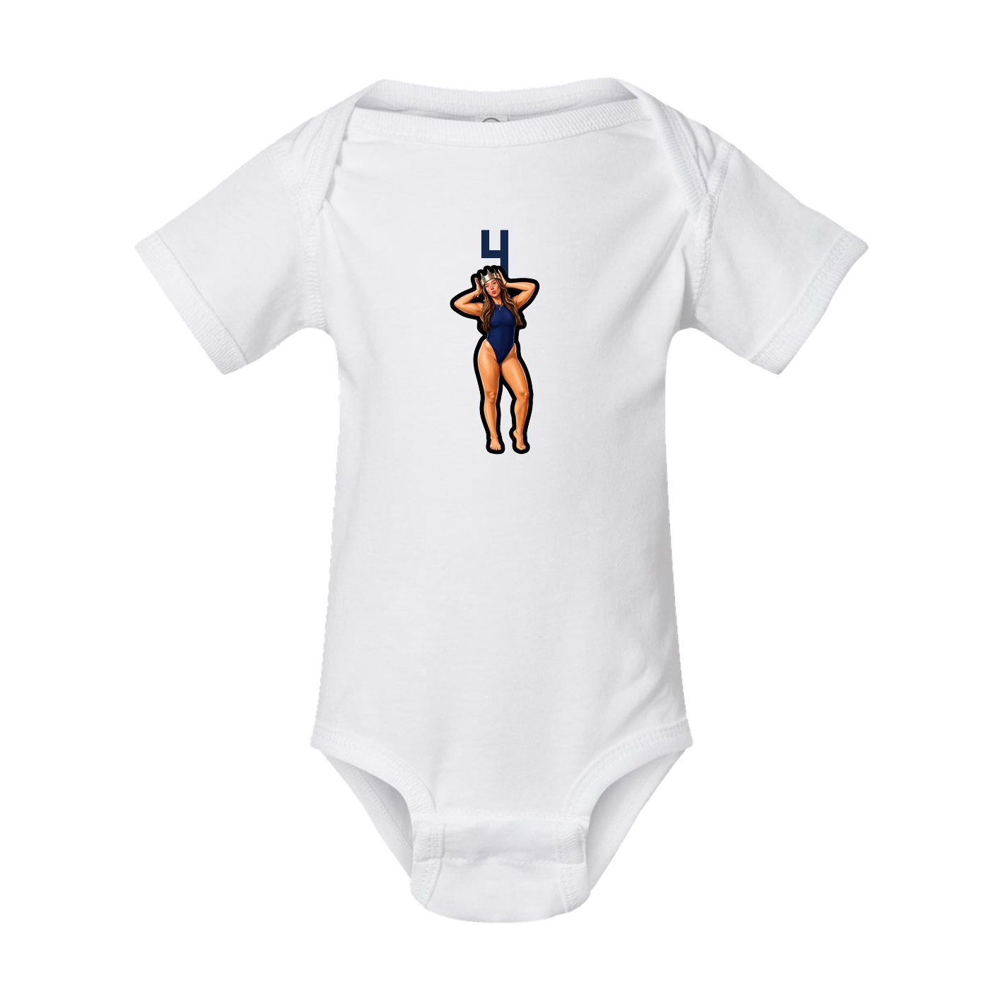 Baby Onesie — Number Top in White