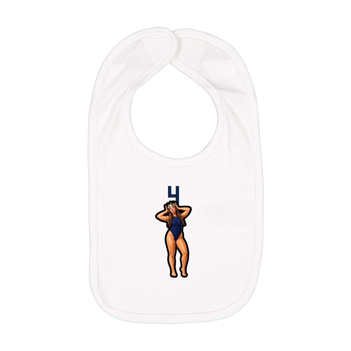 Infant Bib — Number Top in White