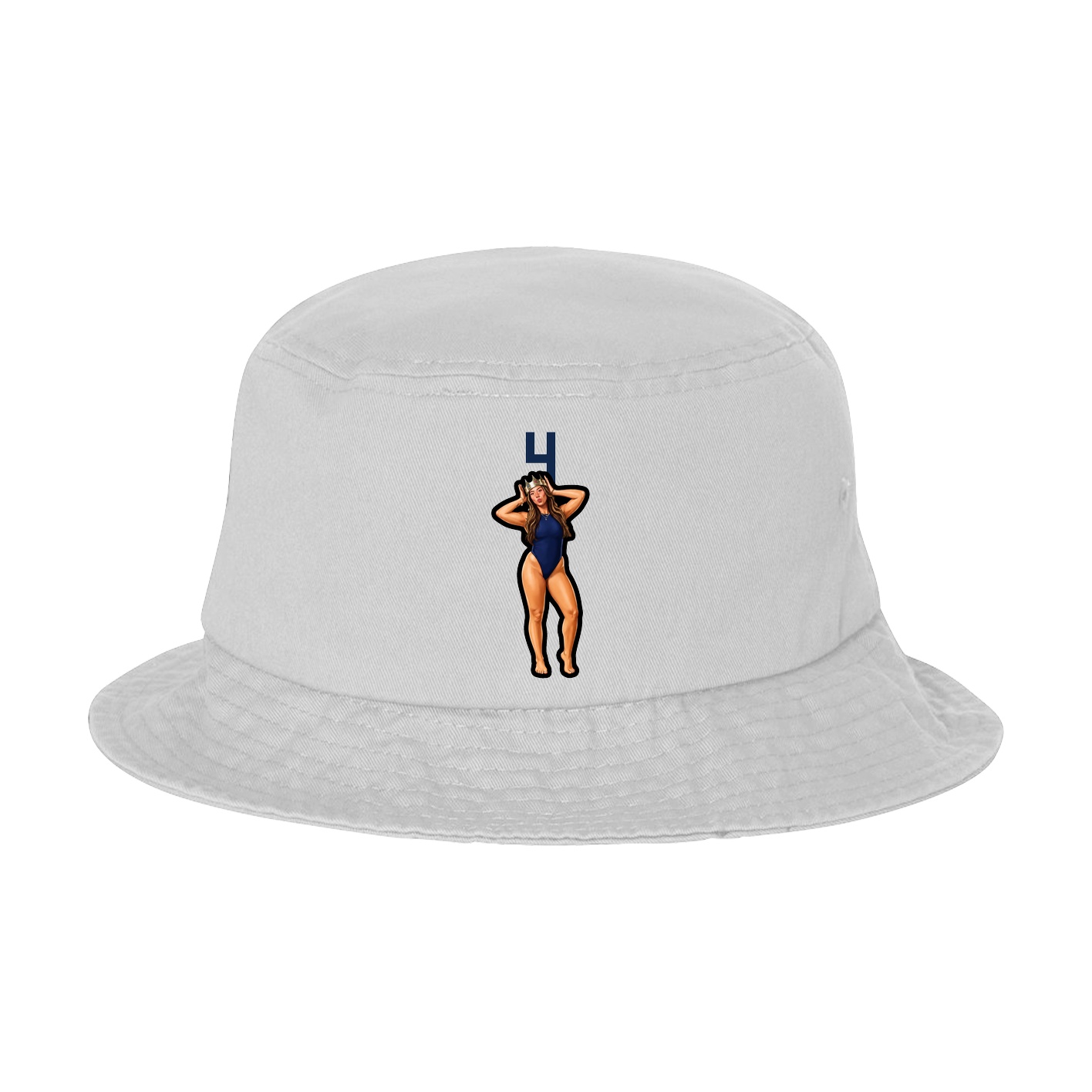 Bucket Cap — Number Top in White