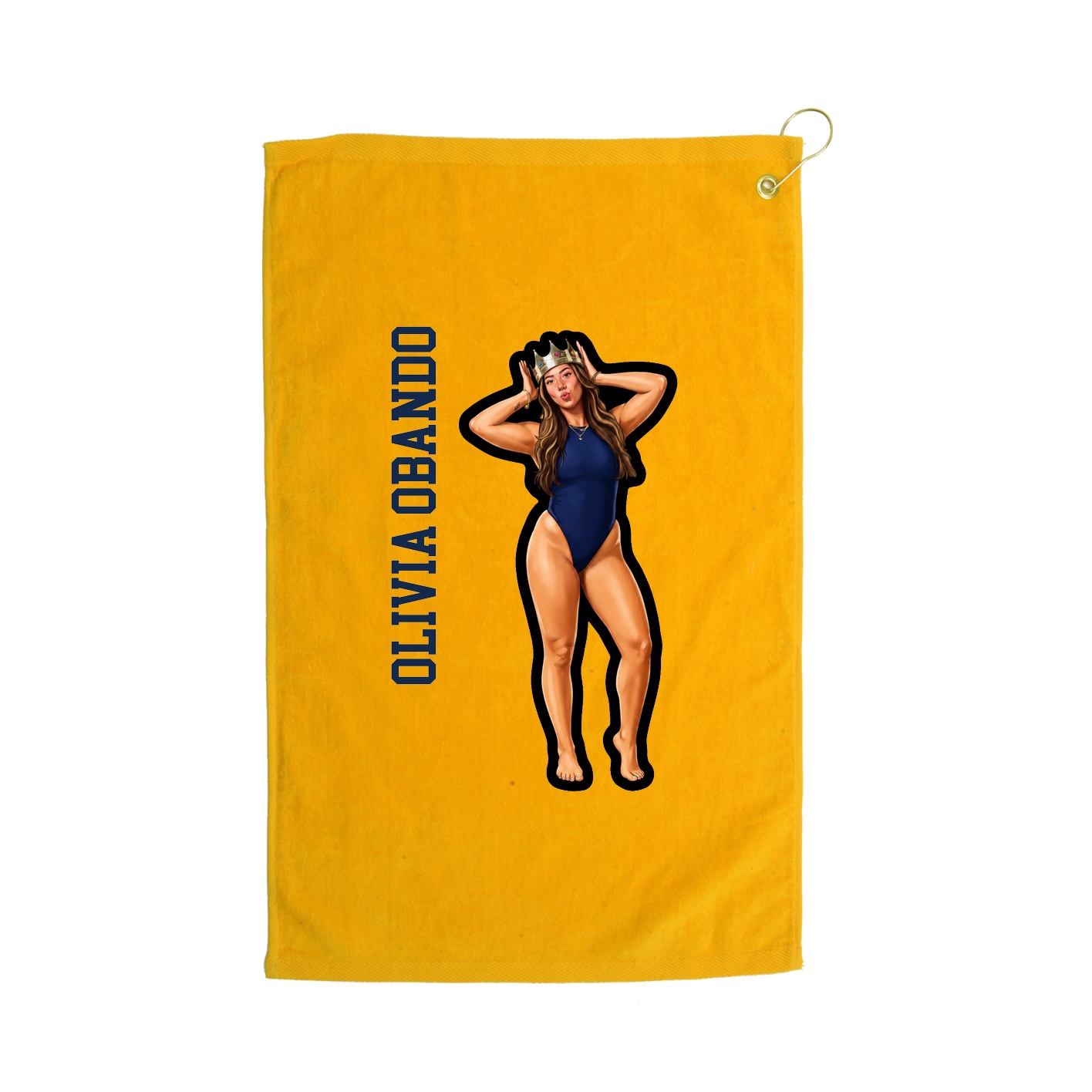 Golf Towel — Name Vertical in Gold