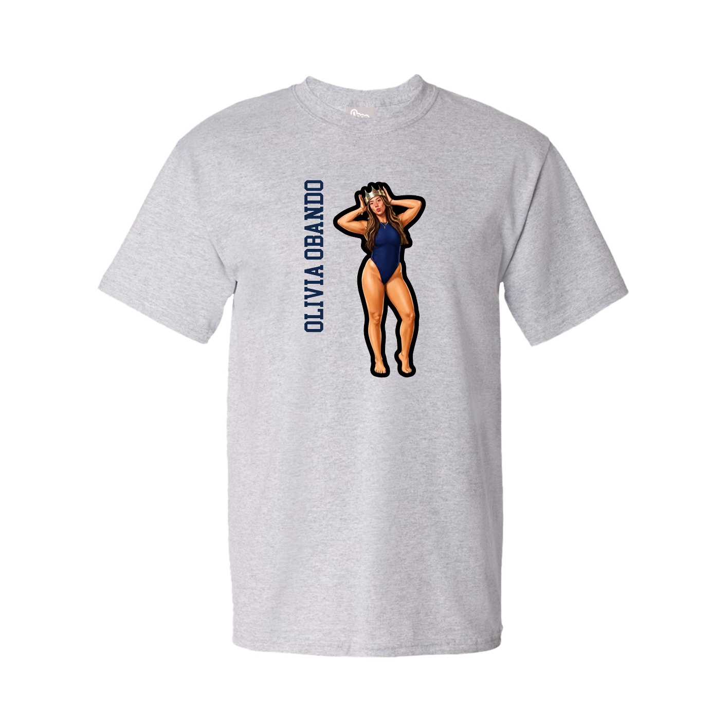 Youth Tee — Name Vertical in Grey