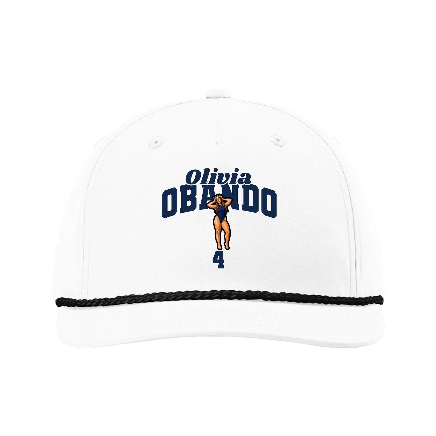 Five-Panel Classic Rope Cap — Signature Arch in White