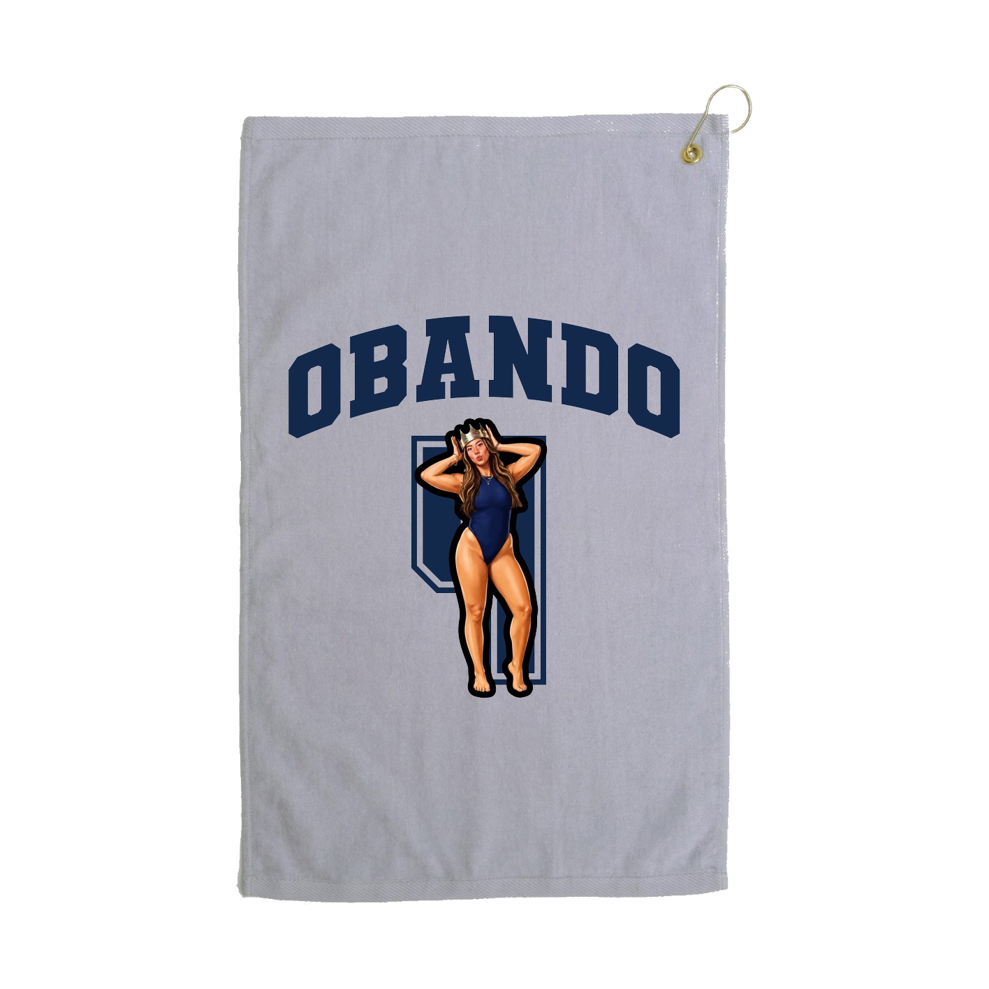 Golf Towel — Number in Grey