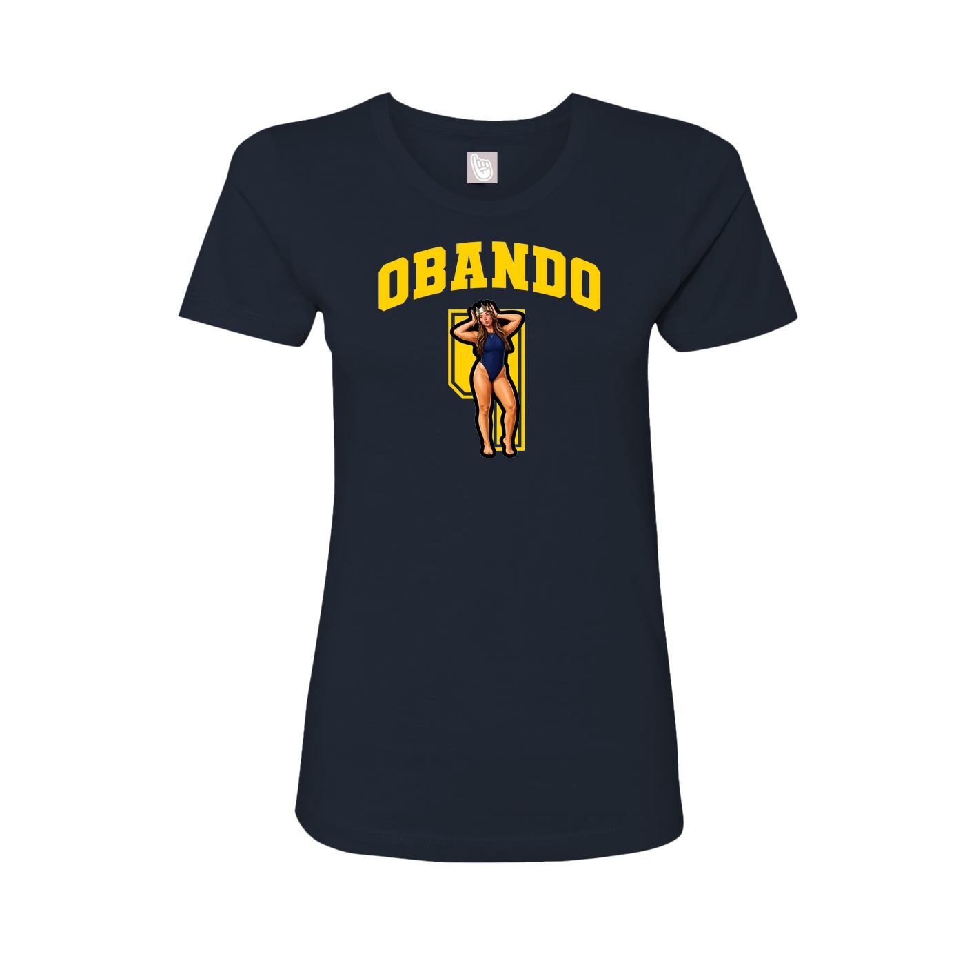 Fitted Women's Tee — Number in Navy