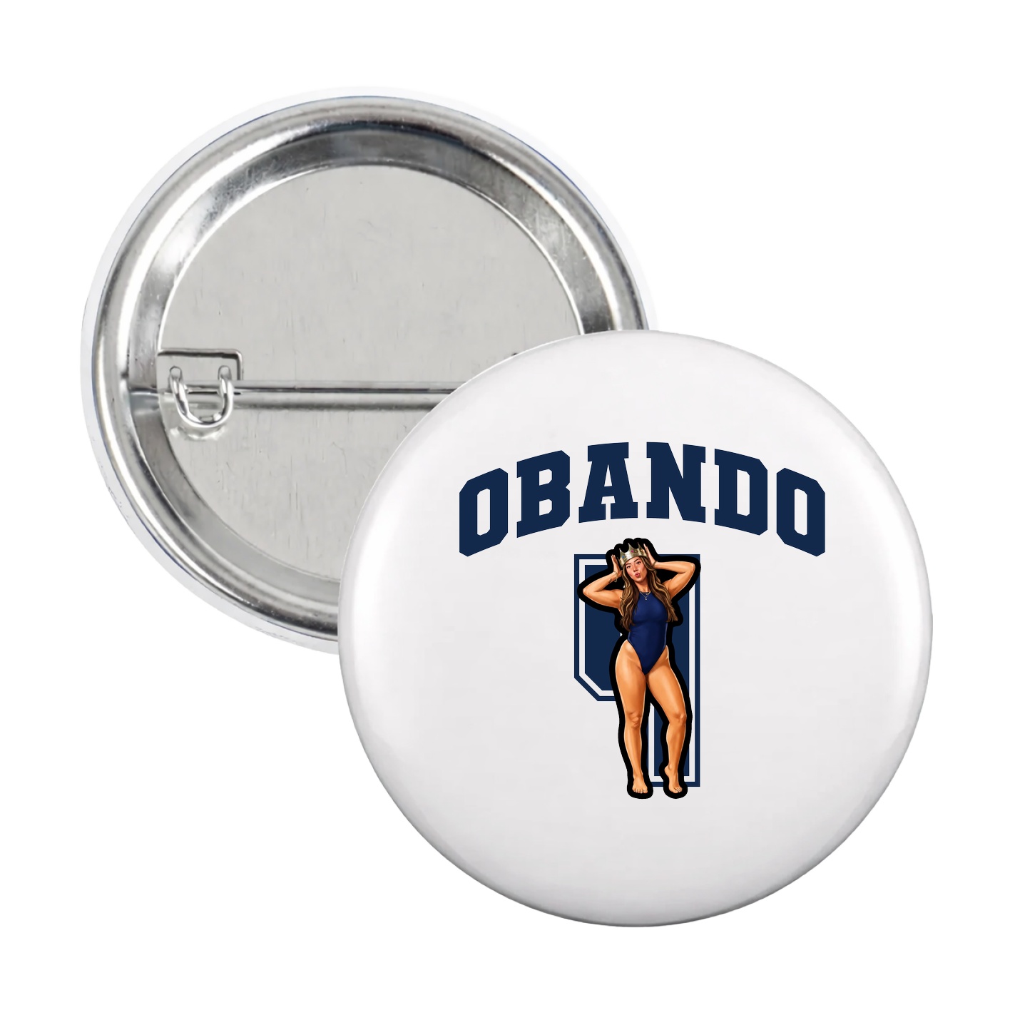 Game Day Button — Number in White