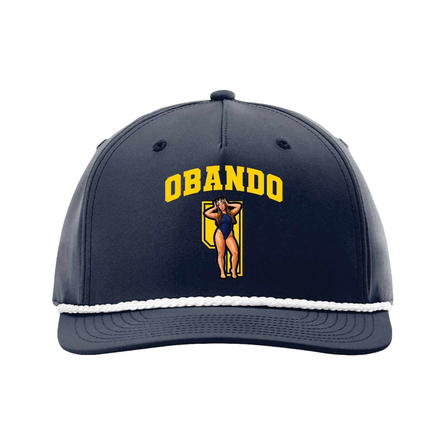 Five-Panel Classic Rope Cap — Number in Navy
