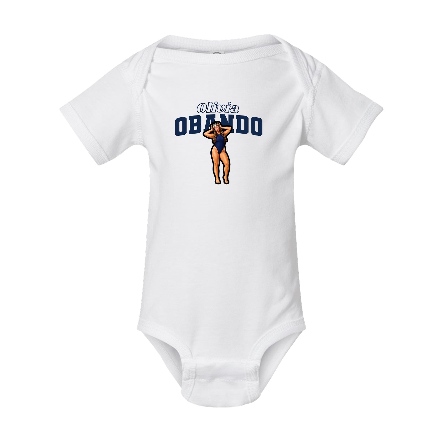 Baby Onesie — Name Arch in White