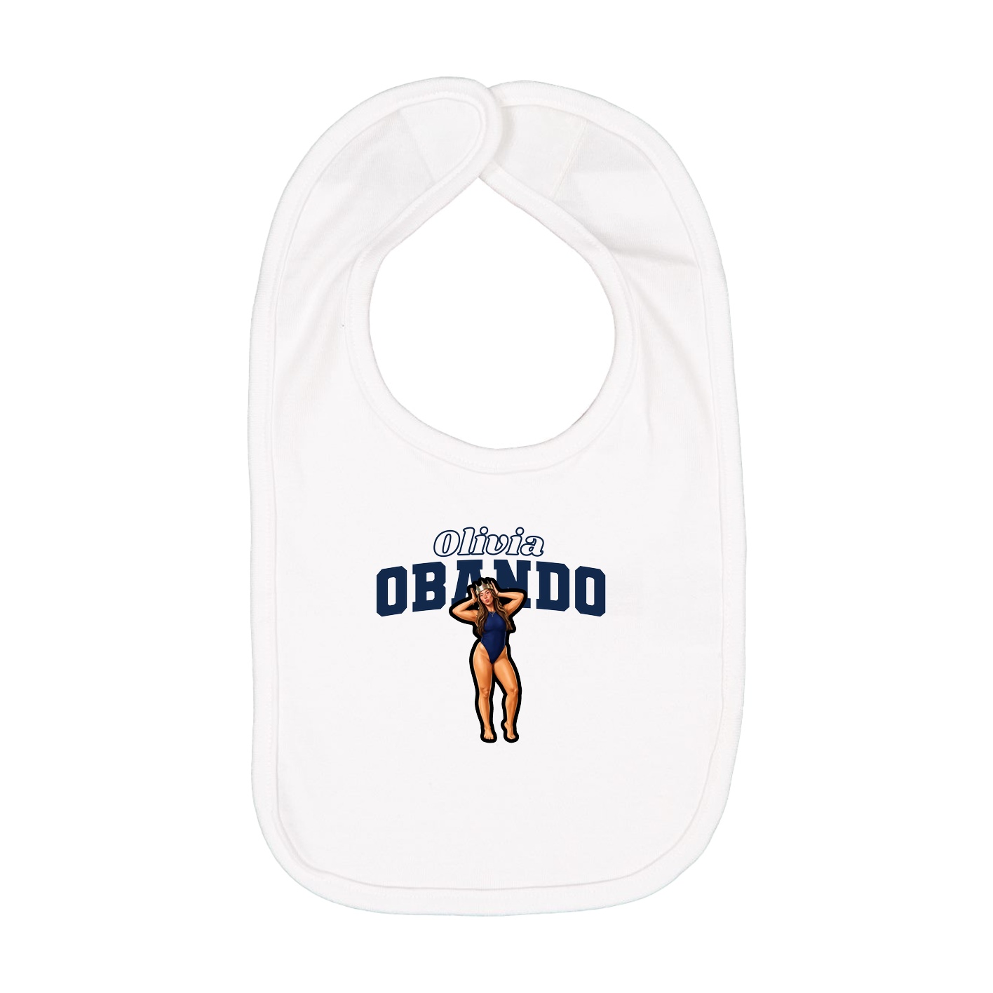 Infant Bib — Name Arch in White