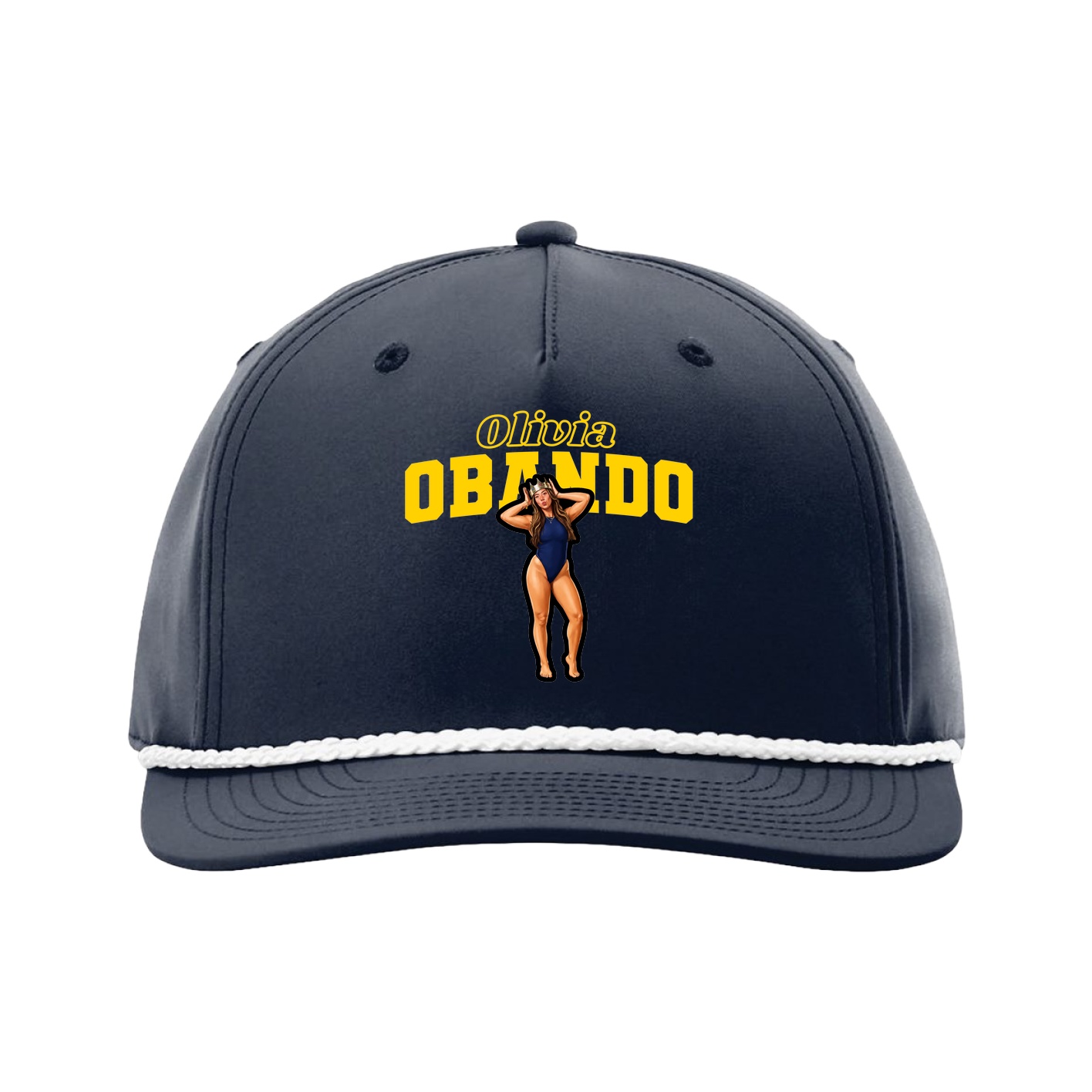 Five-Panel Classic Rope Cap — Name Arch in Navy