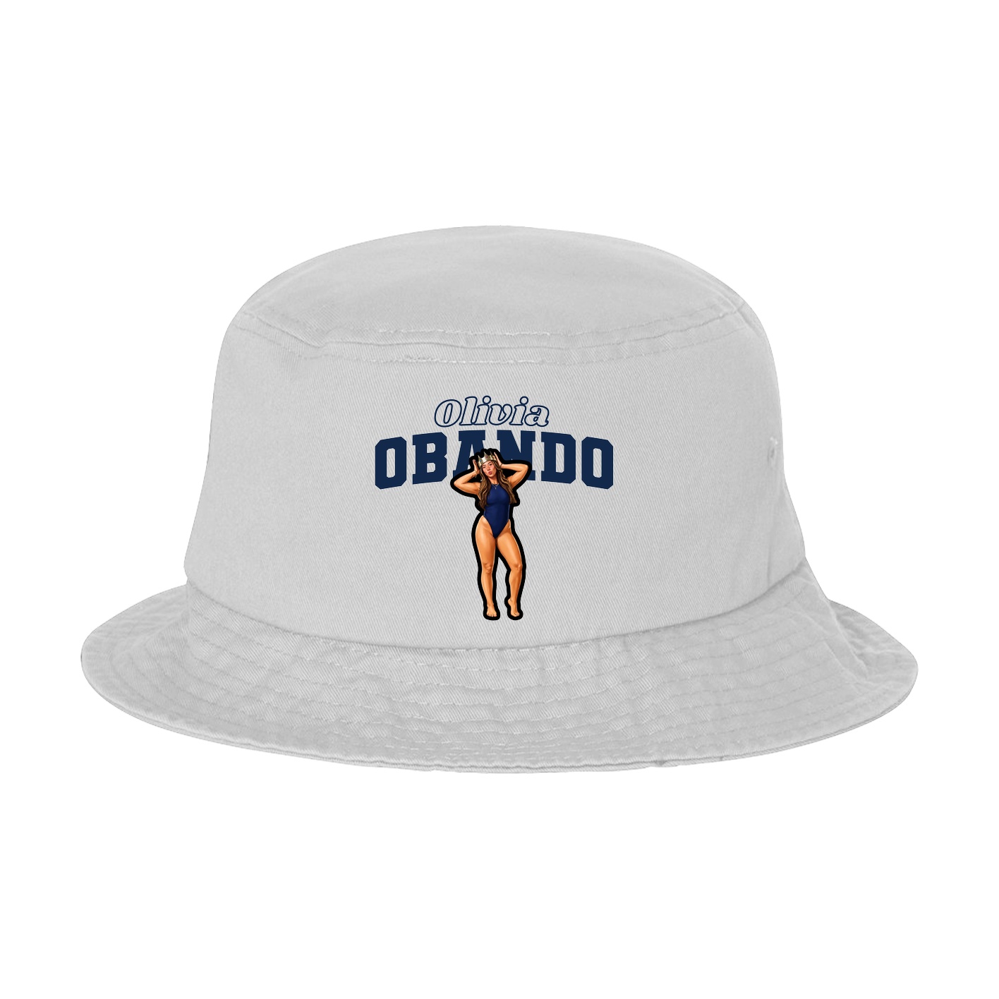 Bucket Cap — Name Arch in White