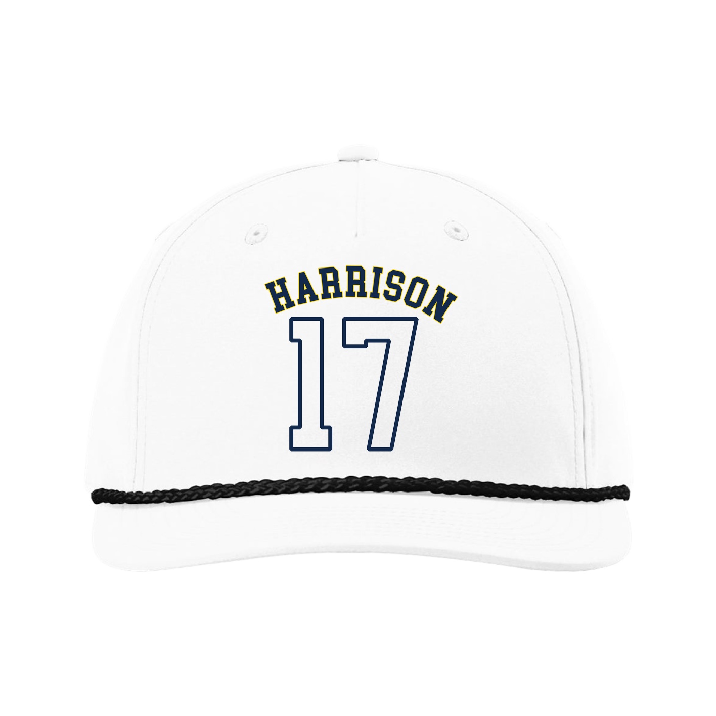 Five-Panel Classic Rope Cap — Shirsey Arch in White