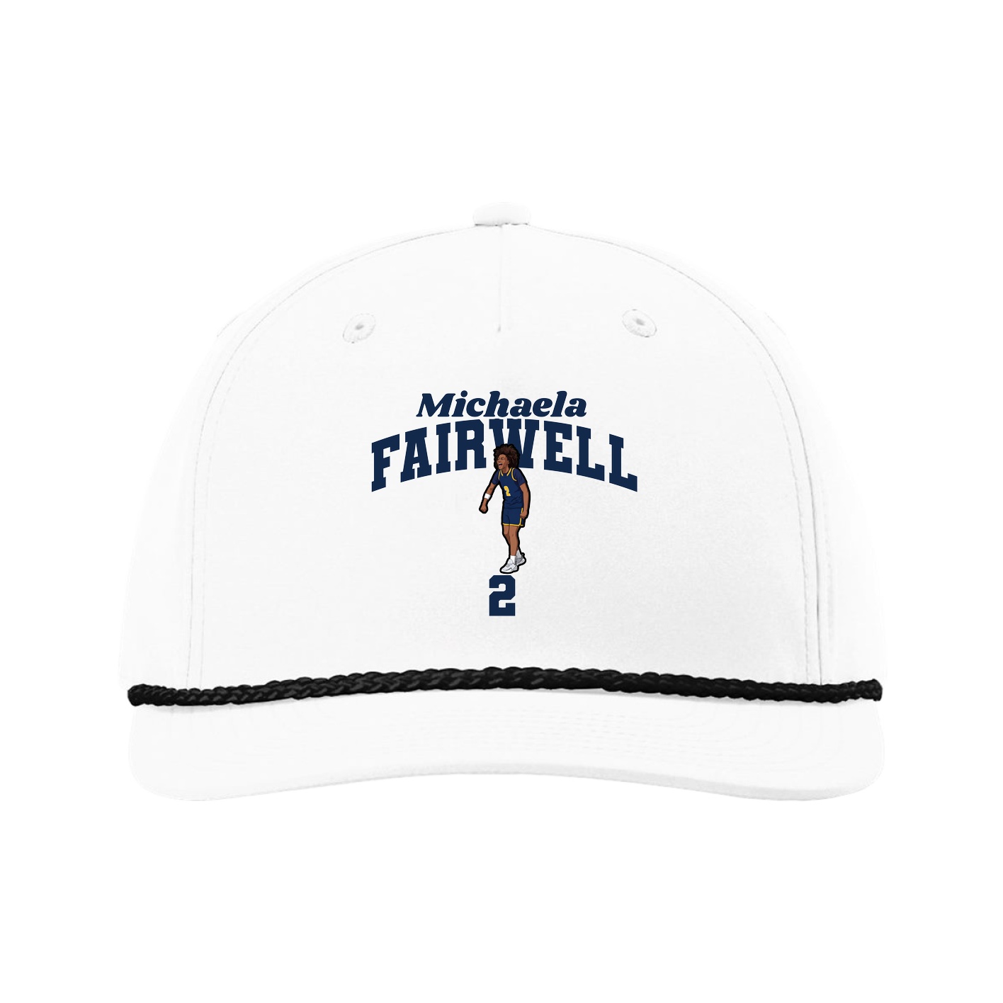 Five-Panel Classic Rope Cap — Signature Arch in White