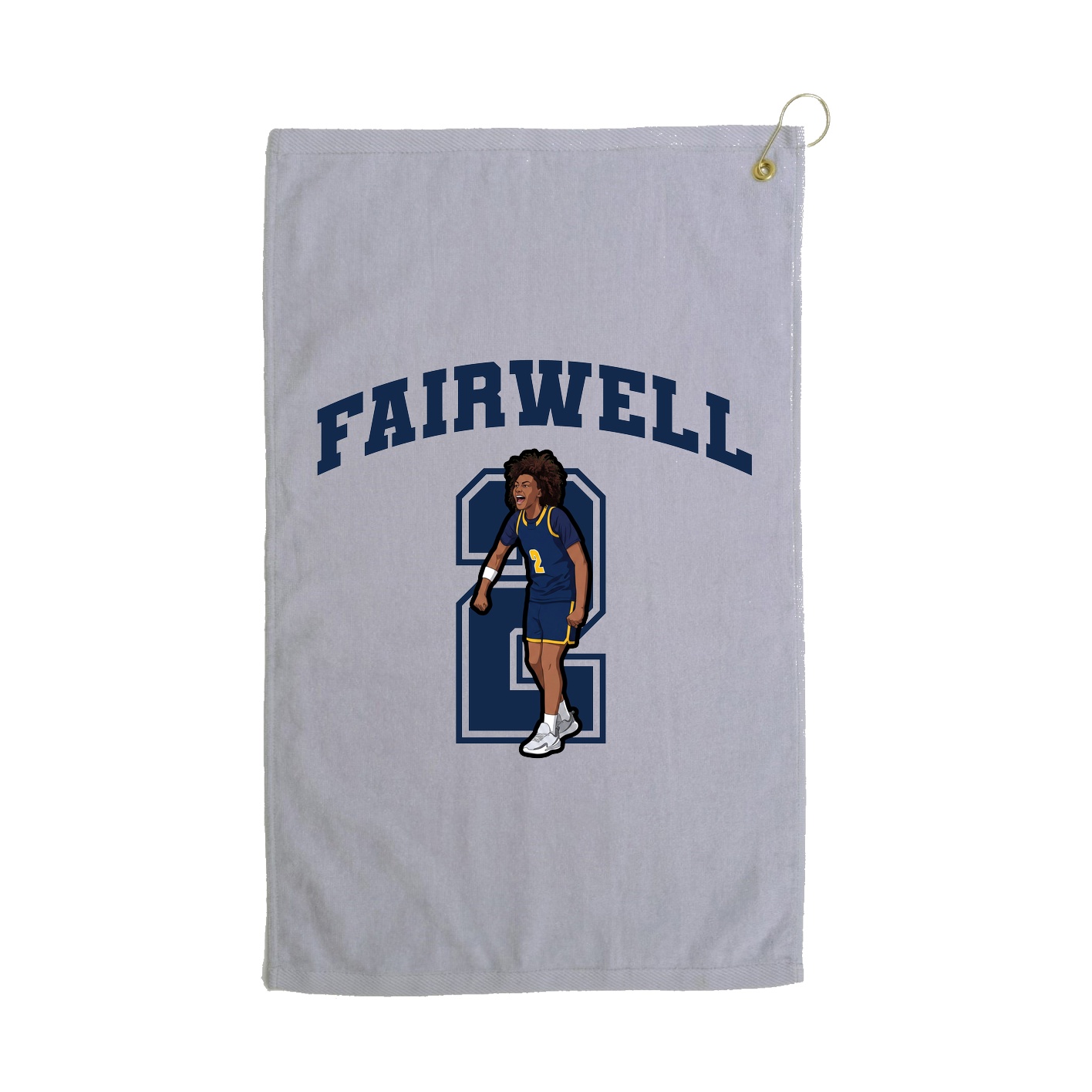Golf Towel — Number in Grey