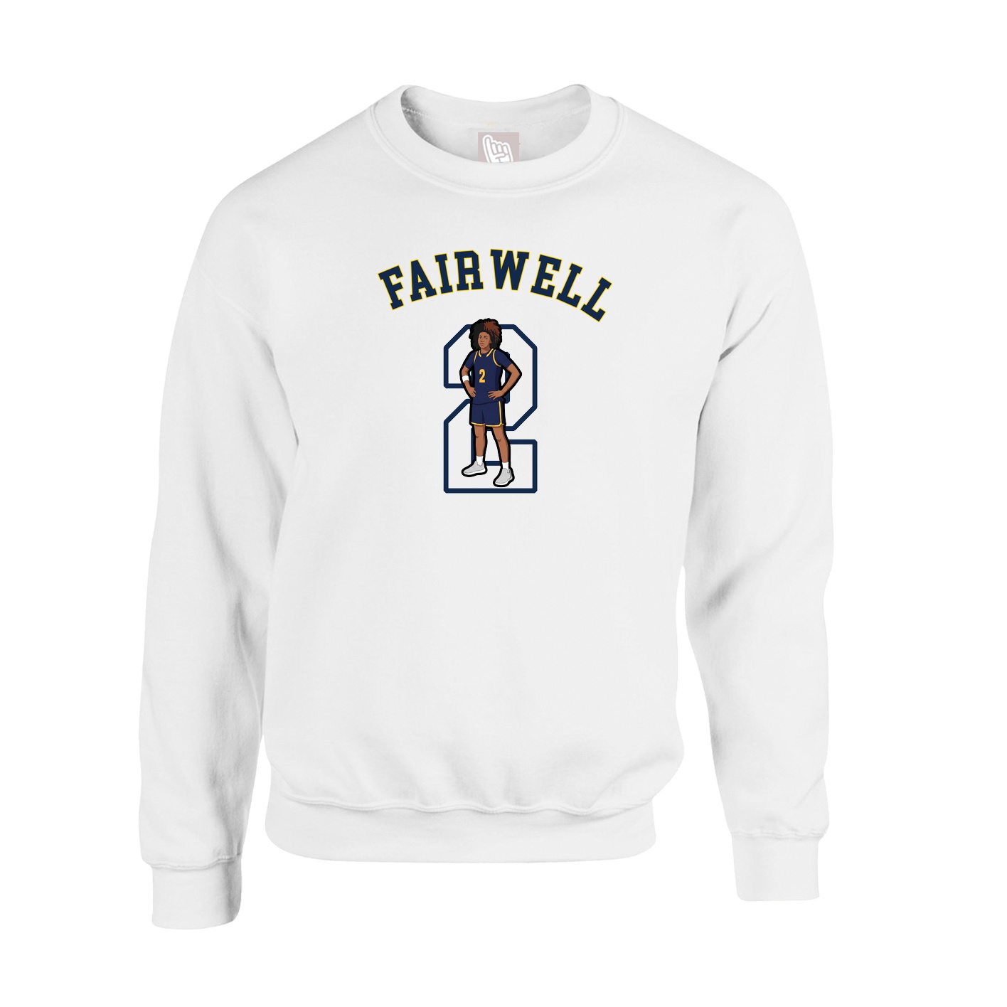 Fleece Crew — Shirsey Arch in White