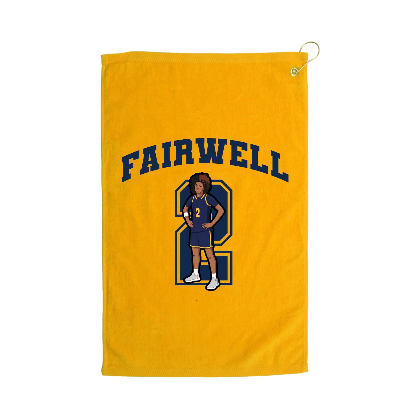 Golf Towel — Number in Gold