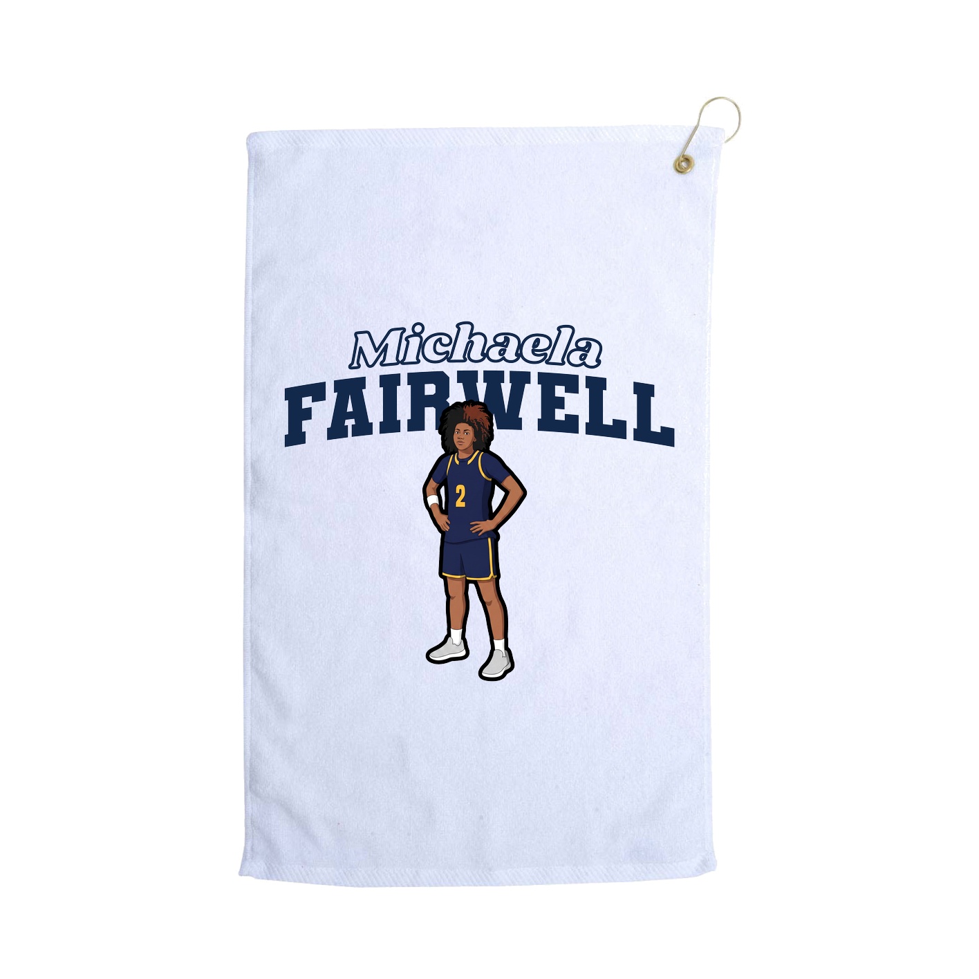Golf Towel — Name Arch in White