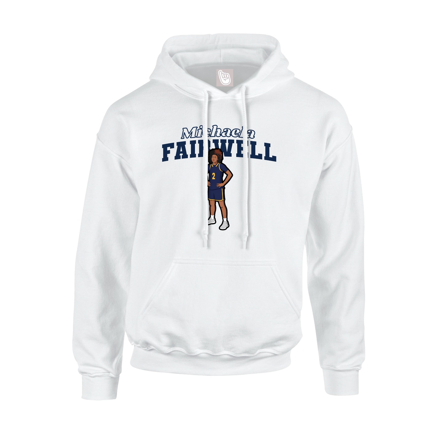 Youth Hoodie — Name Arch in White