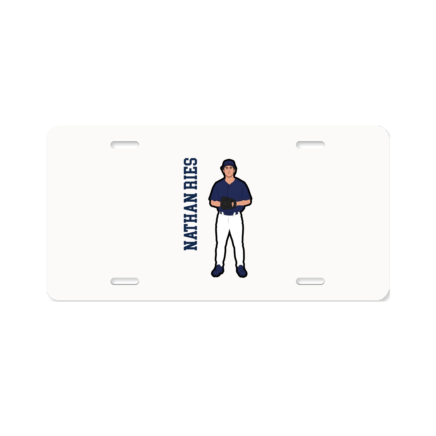 License Plate — Name Vertical in Classic