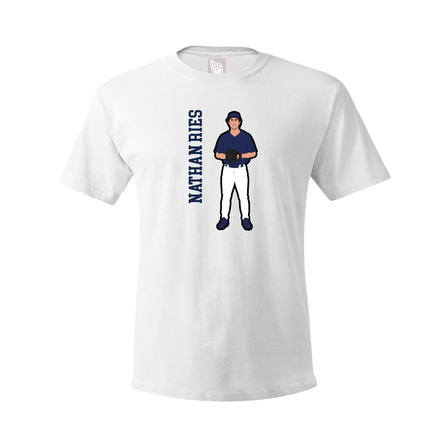 Youth Tee — Name Vertical in White