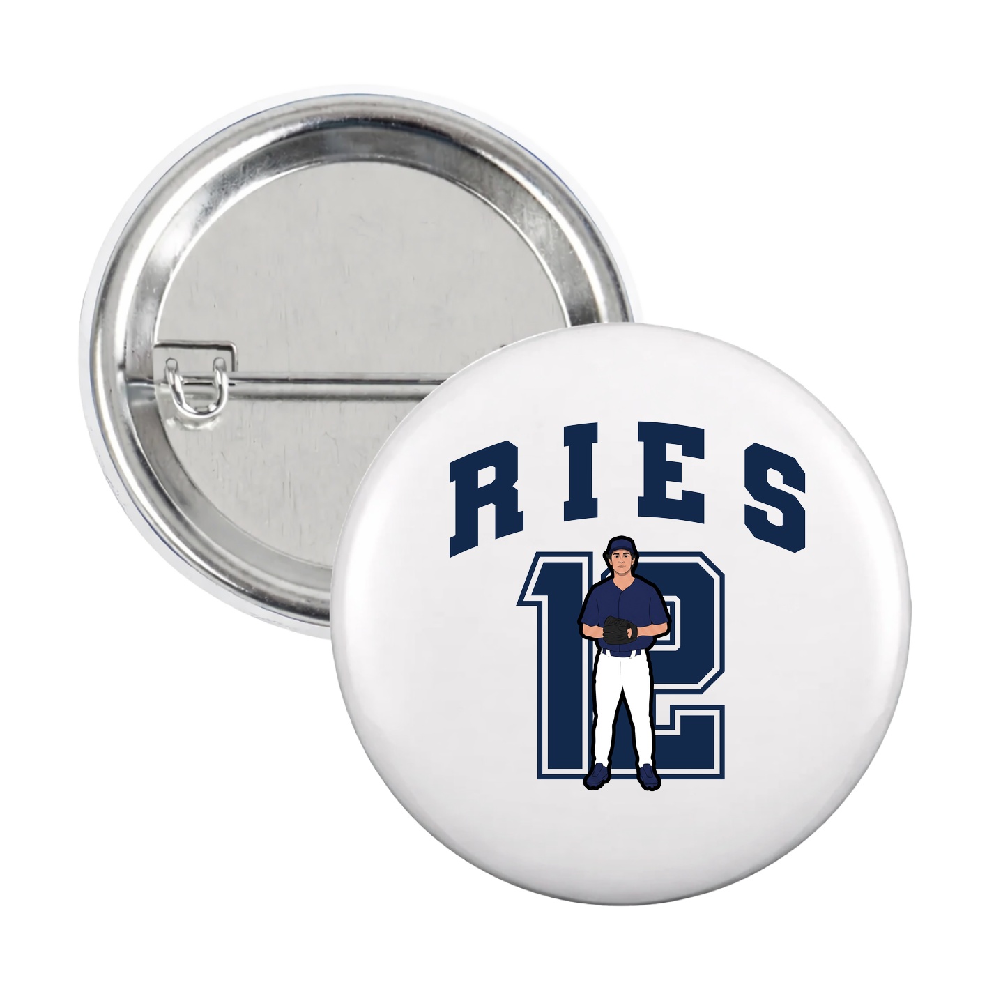Game Day Button — Number in White