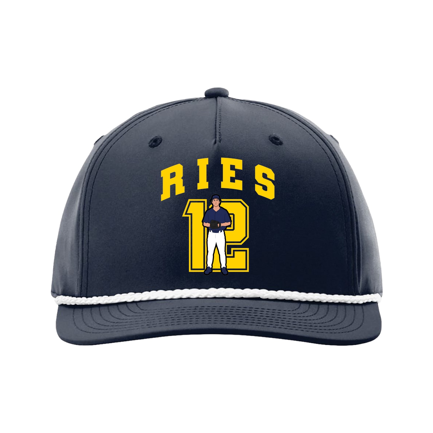 Five-Panel Classic Rope Cap — Number in Navy