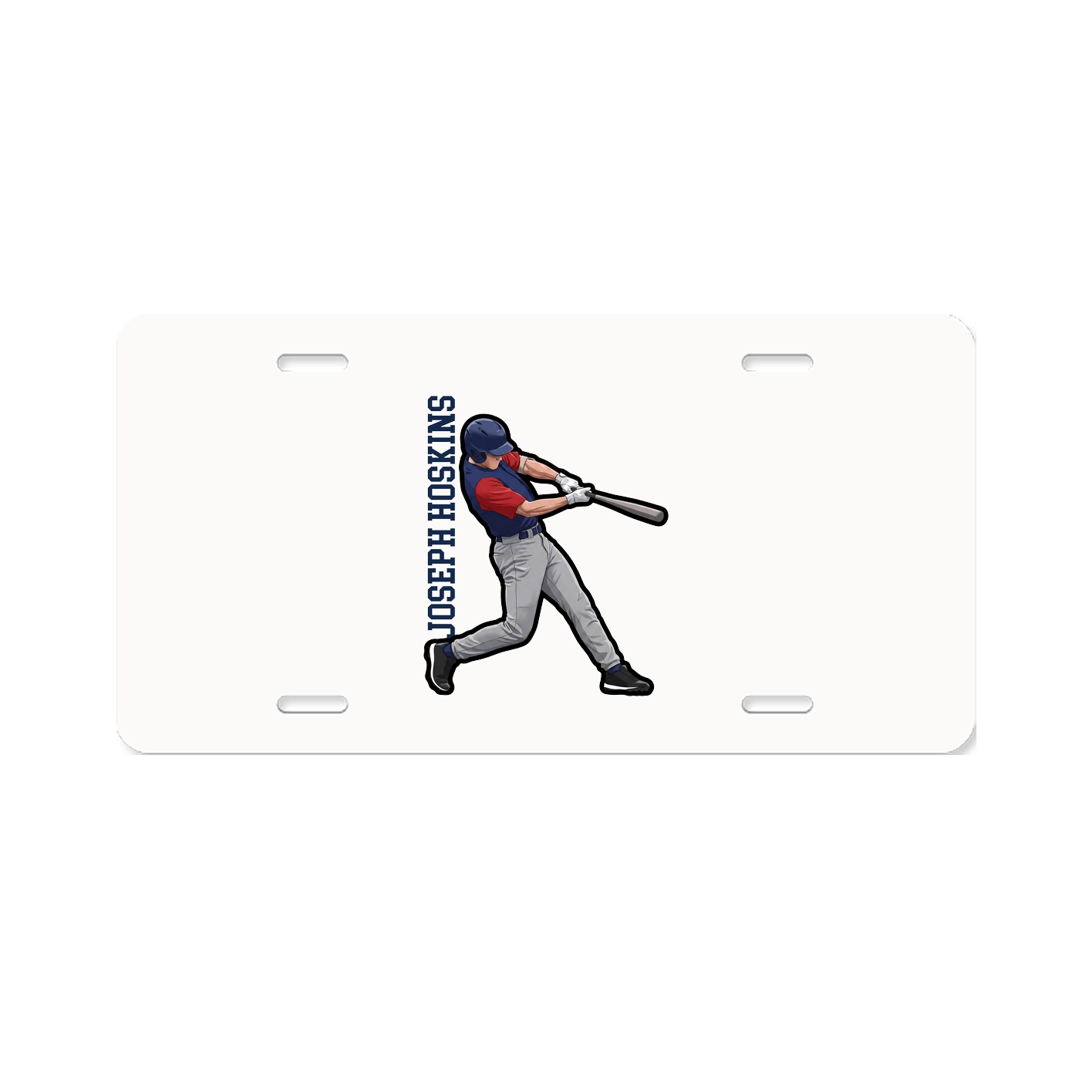 License Plate — Name Vertical in Classic