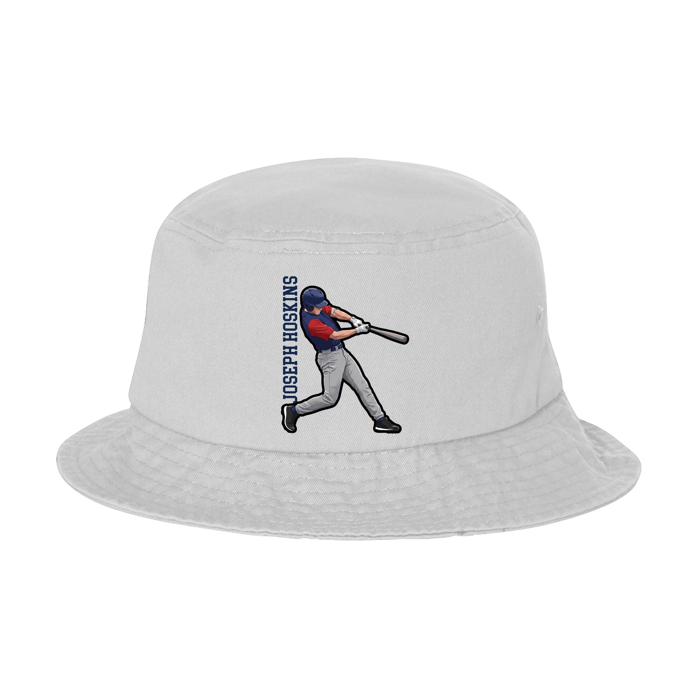 Bucket Cap — Name Vertical in White