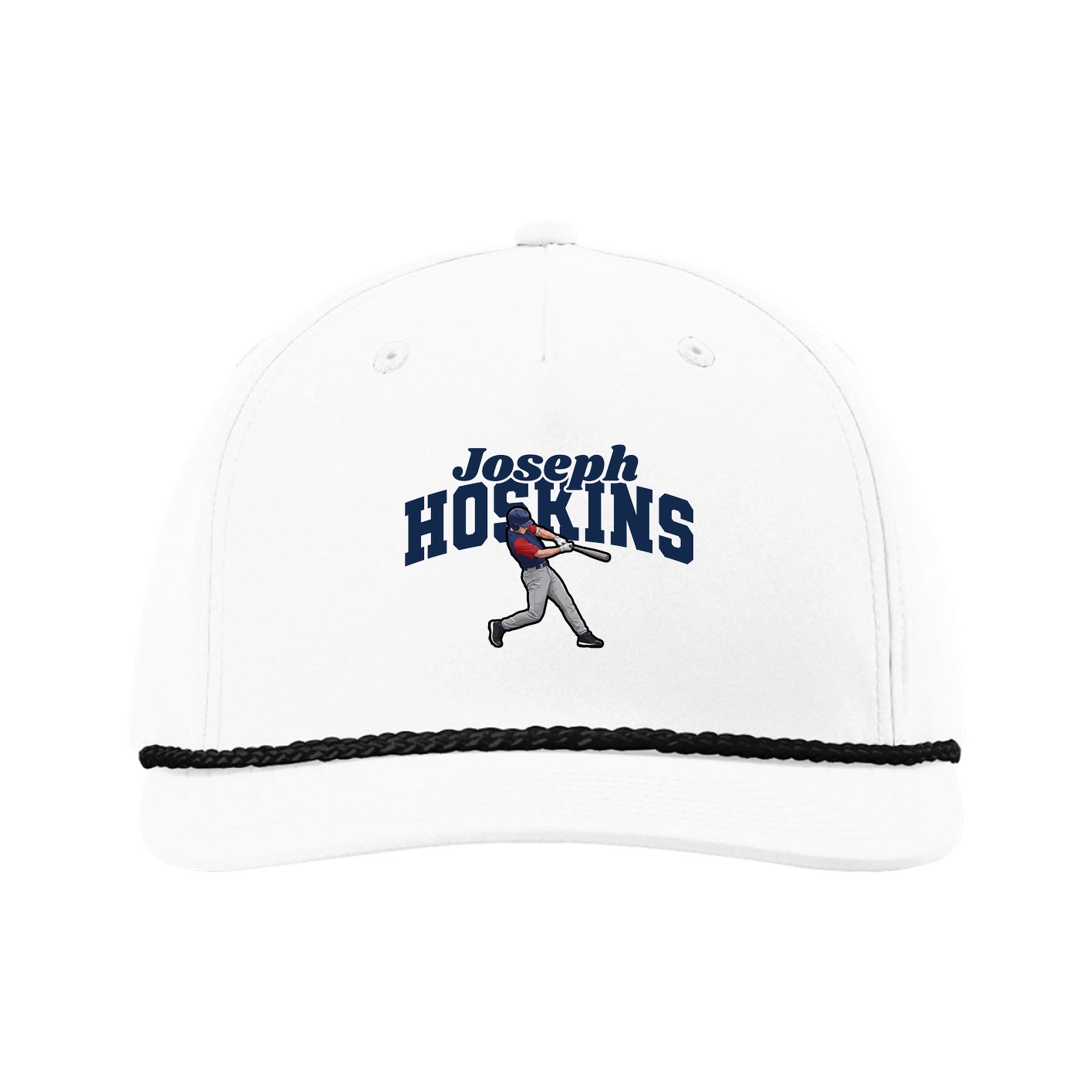 Five-Panel Classic Rope Cap — Signature Arch in White