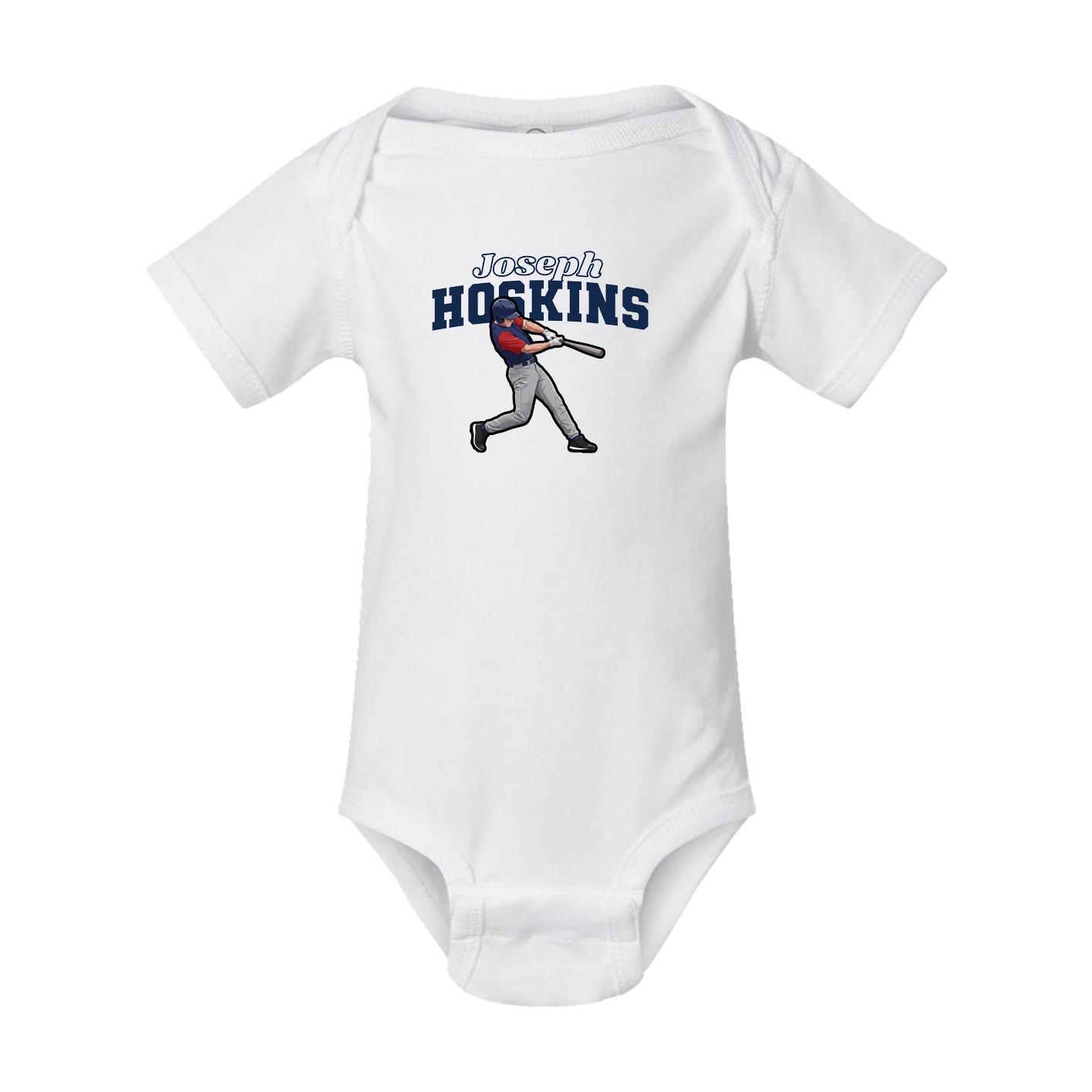 Baby Onesie — Name Arch in White