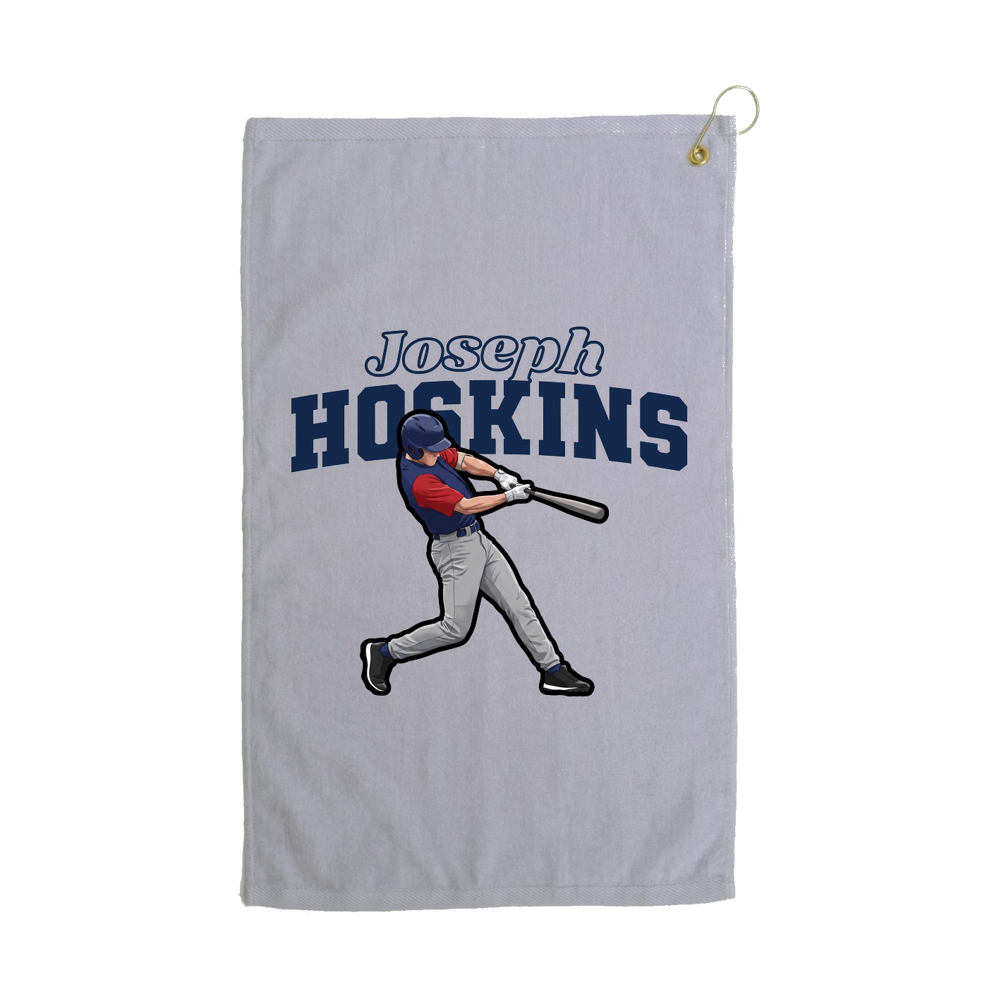 Golf Towel — Name Arch in Grey