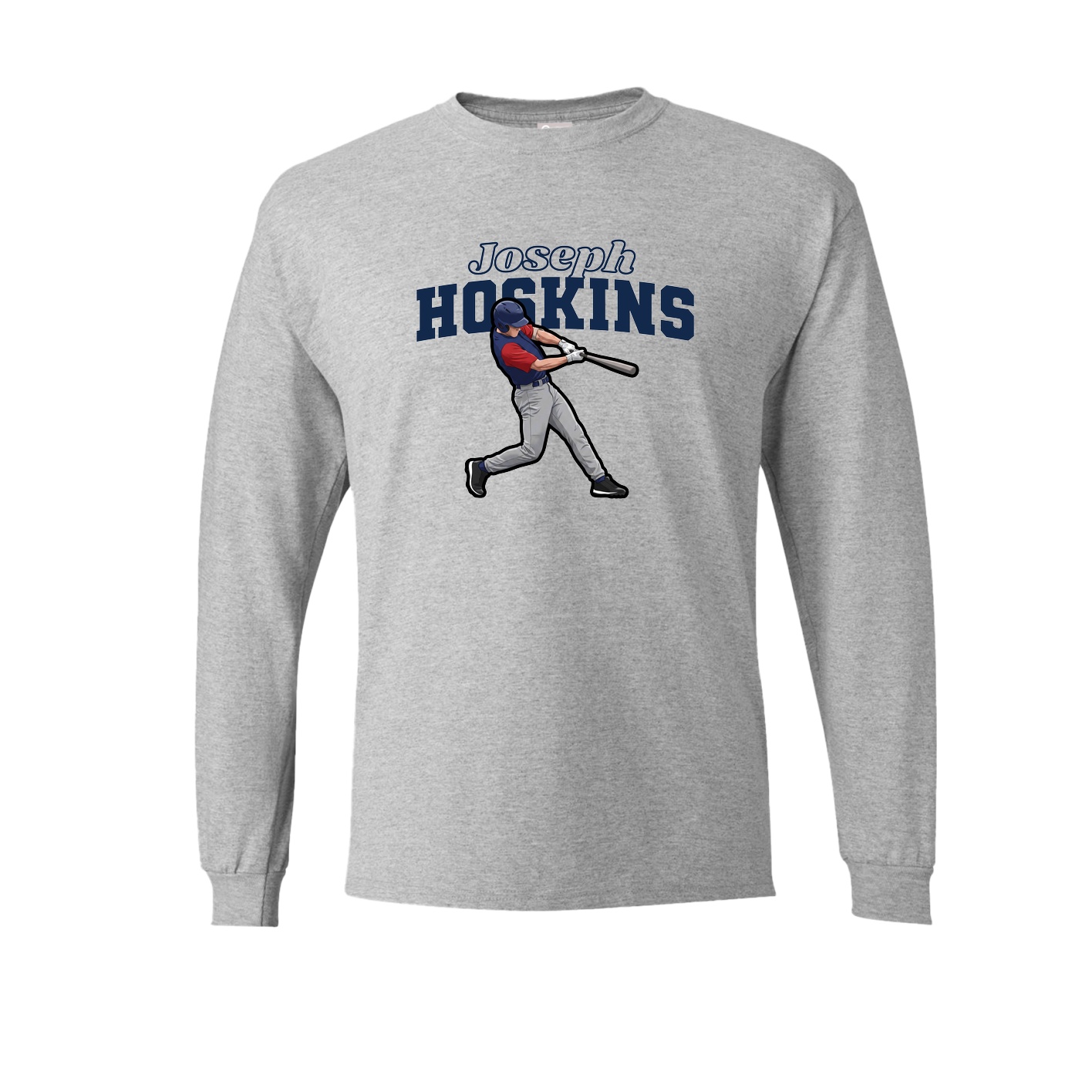 Long Sleeve Tee — Name Arch in Grey