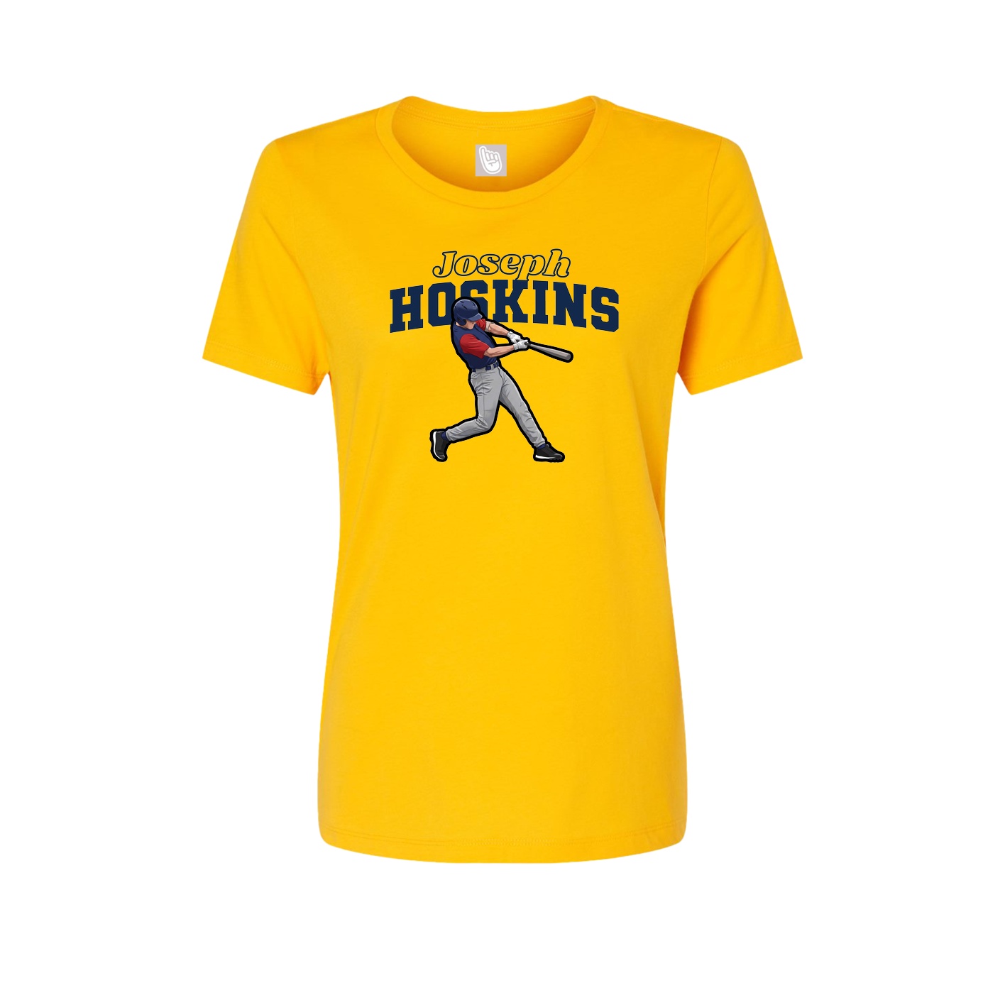 Fitted Women's Tee — Name Arch in Gold